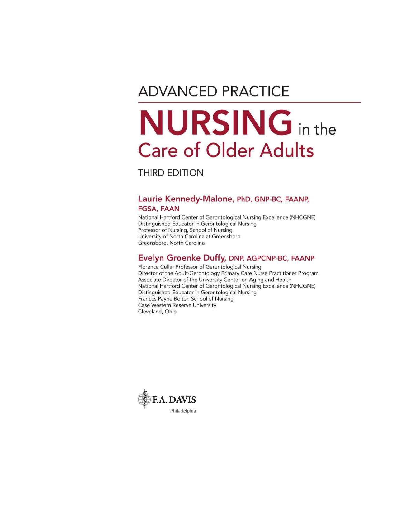 Advanced Practice Nursing in the Care of Older 3rd Edition