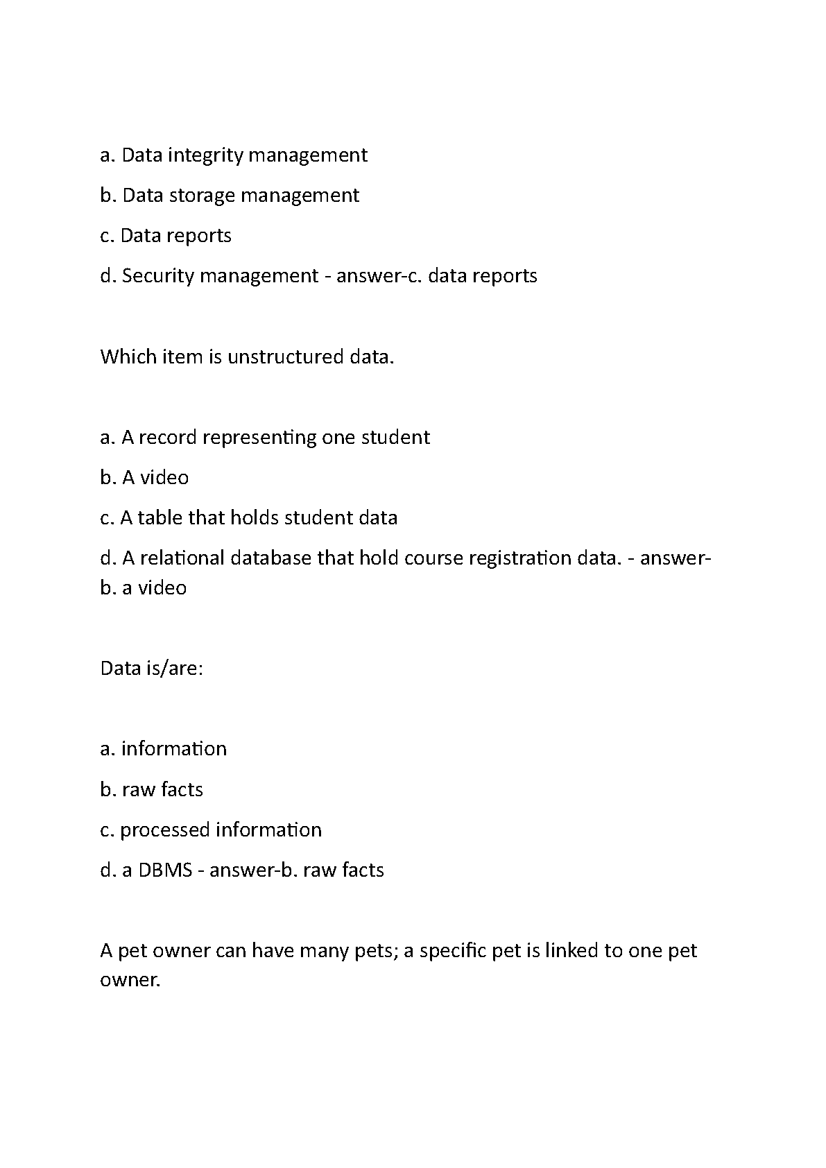 WGU D426 Data Management Practice Test Bank 2025/2026 Answers