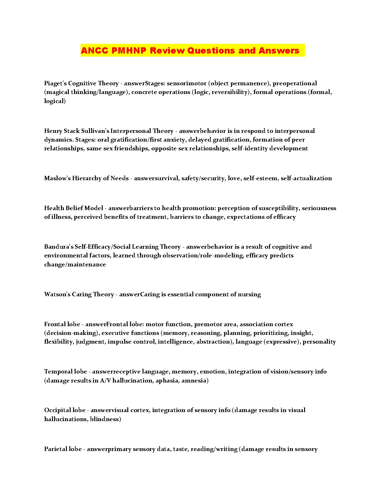 ANCC PMHNP Exam Prep Q&A Guide 2026/27 IMG-1