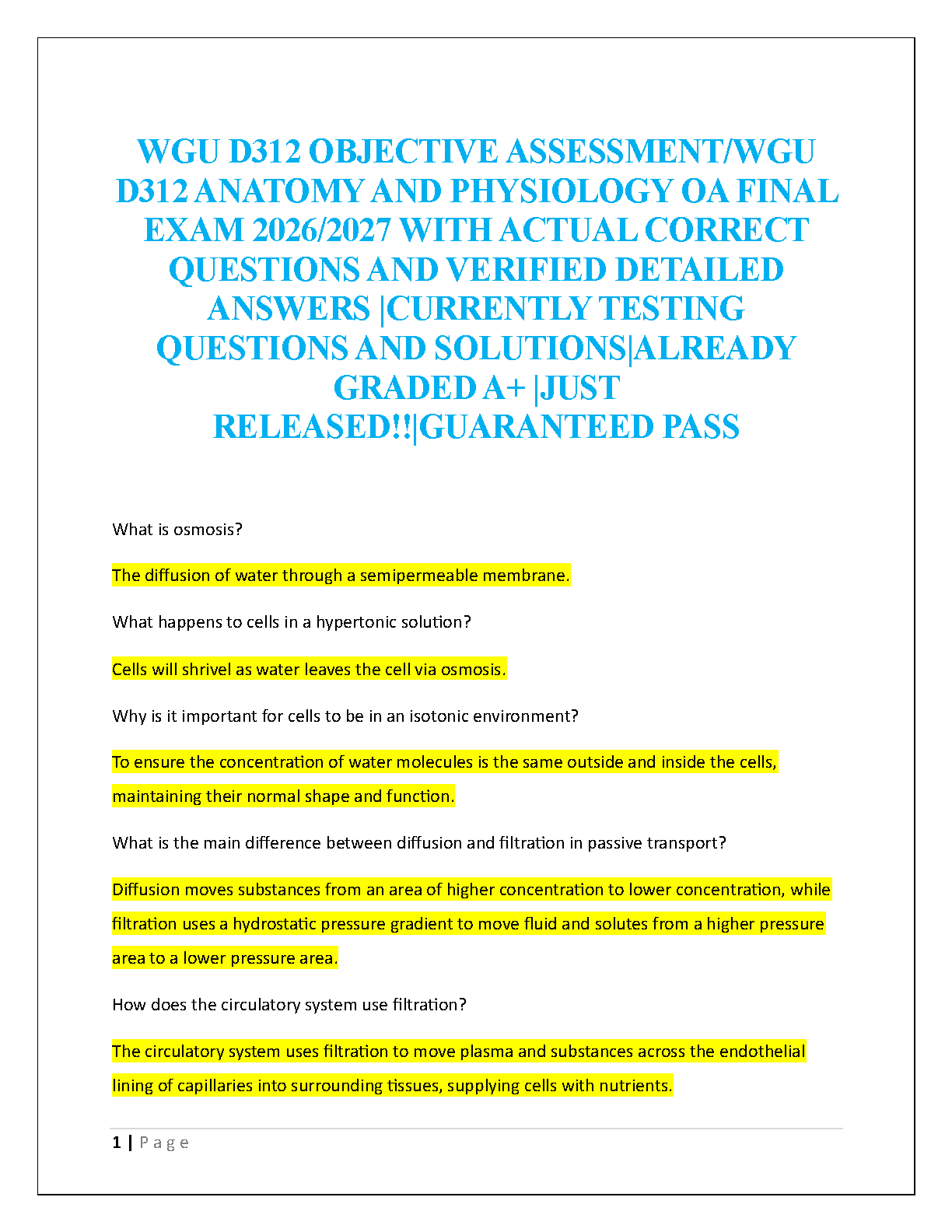 WGU D312 A&P Final Exam Question Bank 2026 IMG-1
