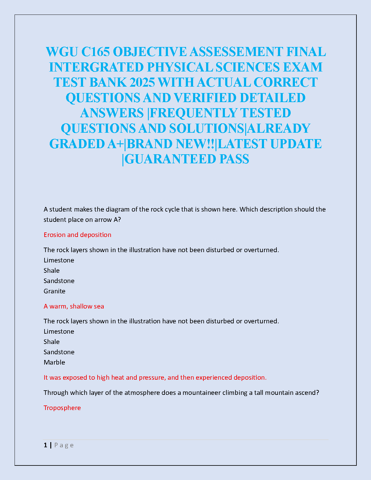 WGU C165 Physical Sciences Final Exam Test Bank 2025 IMG-1