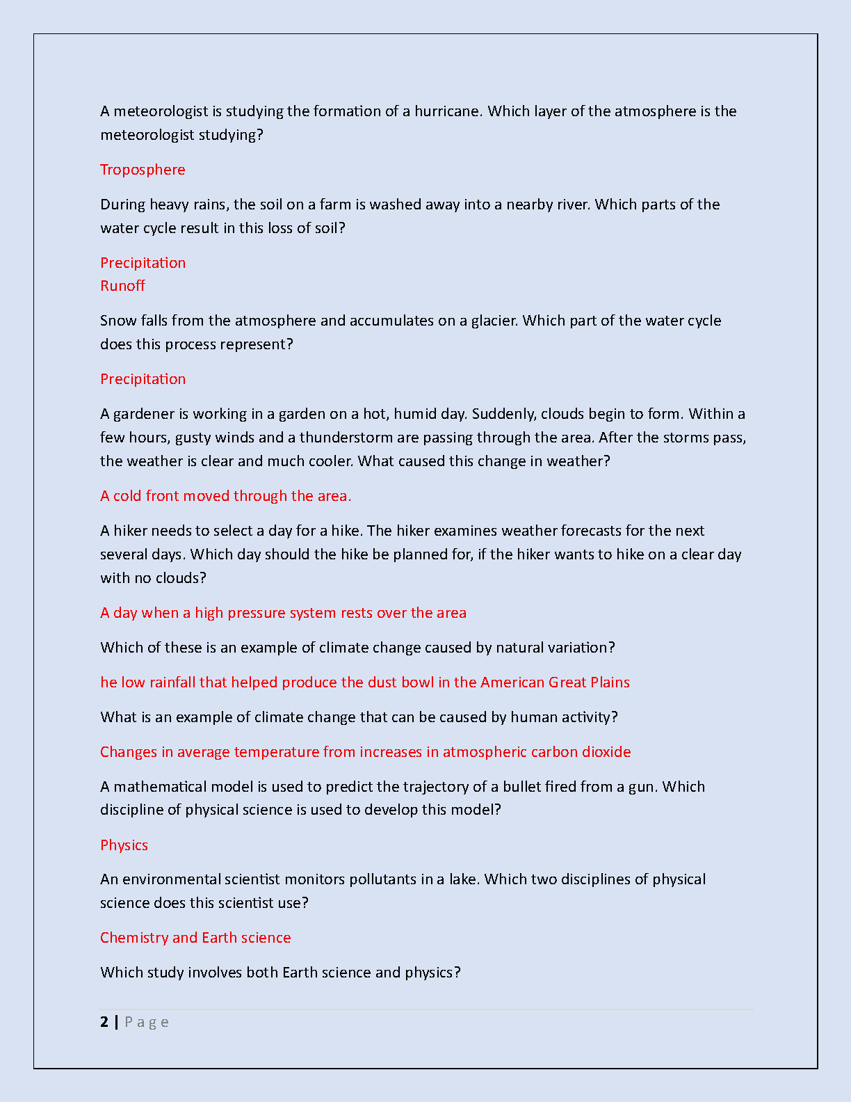 WGU C165 Physical Sciences Final Exam Test Bank 2025