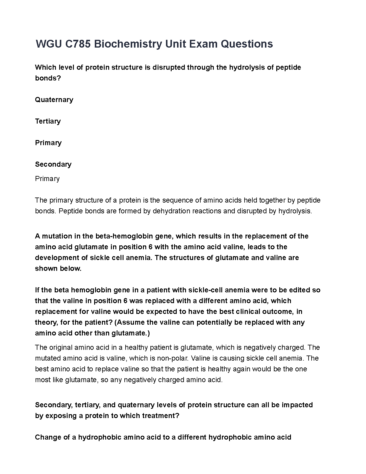 WGU C785 Biochemistry Exam Elaboration 2025/2026 Guide IMG-1