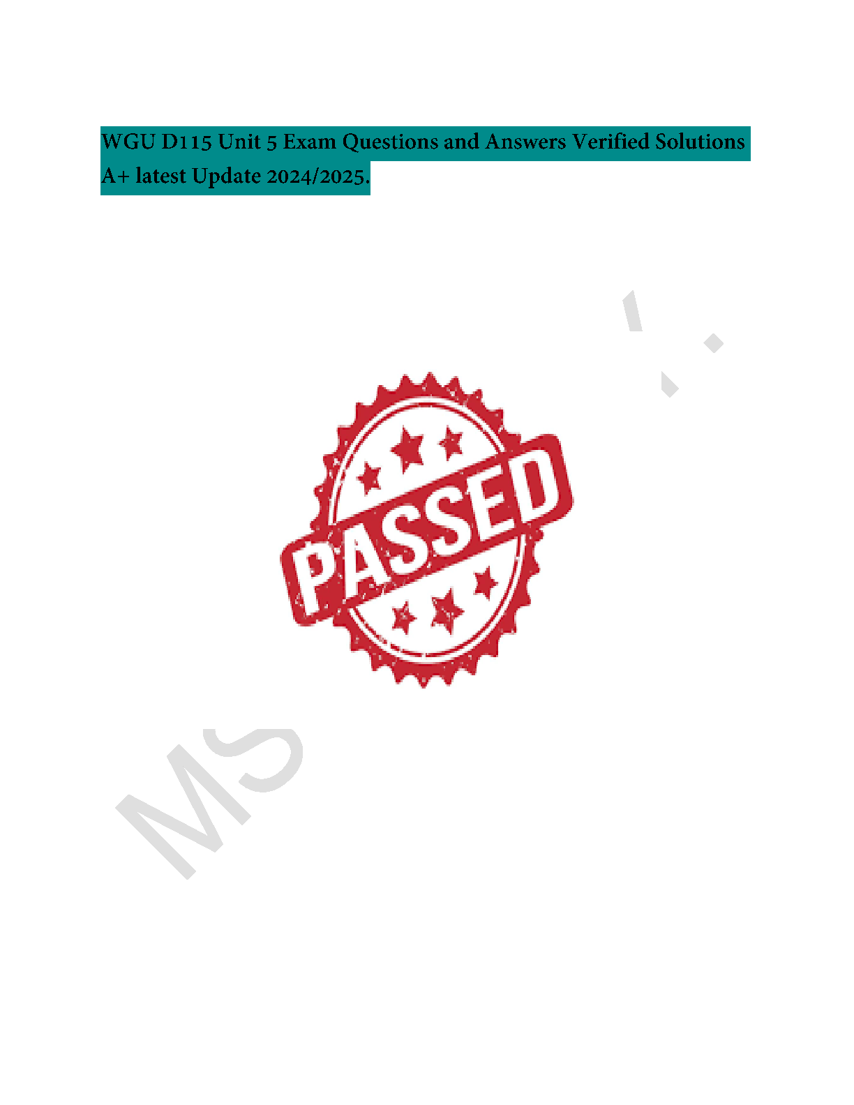 WGU D115 Unit 5 Exam Q&A 2024-2025 Study Guide for Passing Success IMG-1