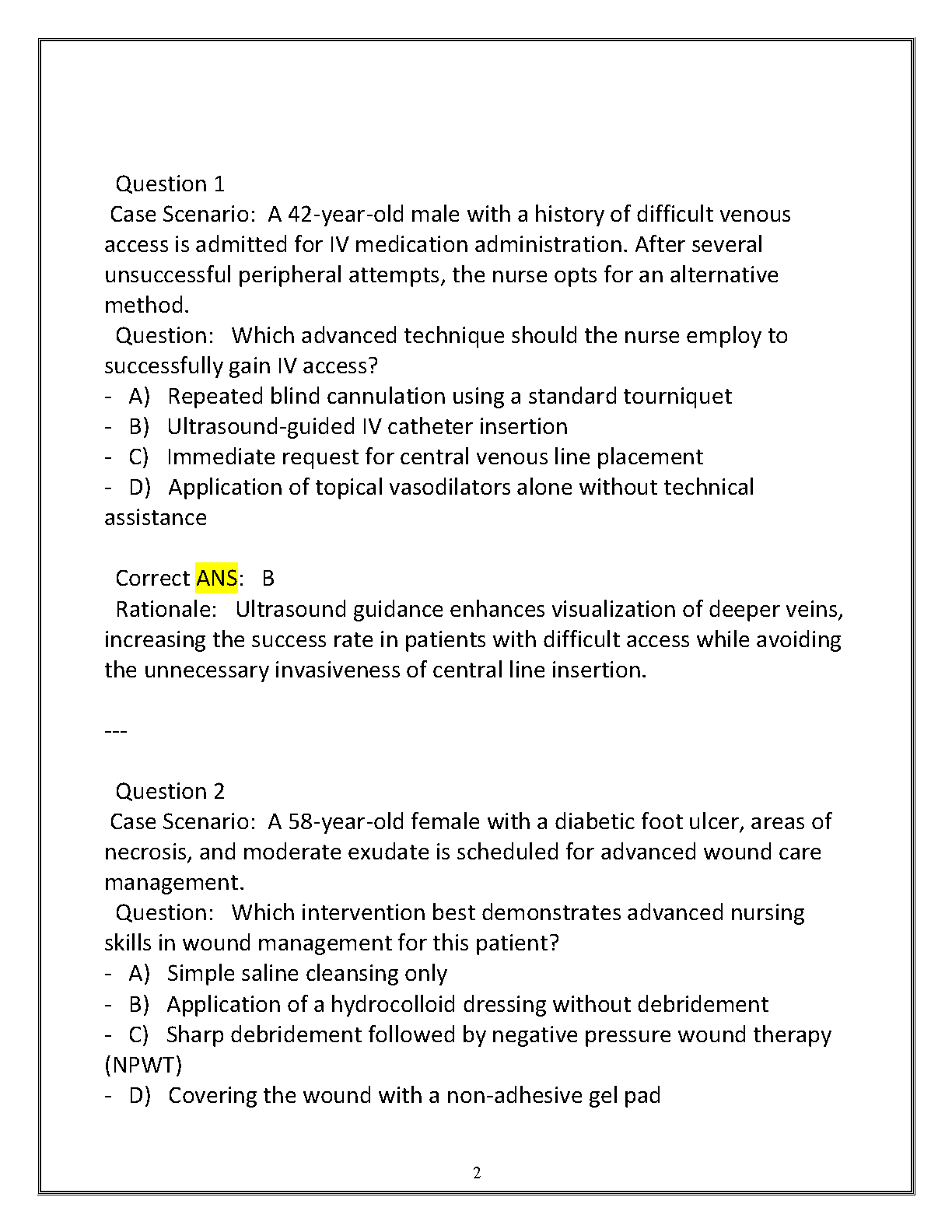 D445 NURS 3118 Test Bank: WGU Nursing Skills Exam Prep