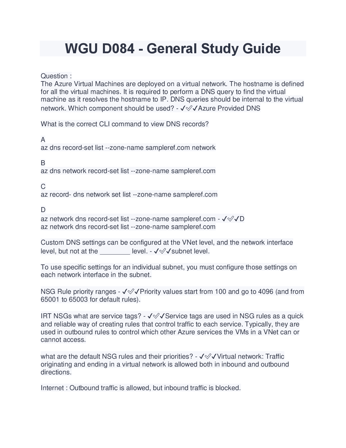 WGU D084 Exam Prep Study Guide 2026/2027 | Pass with Confidence