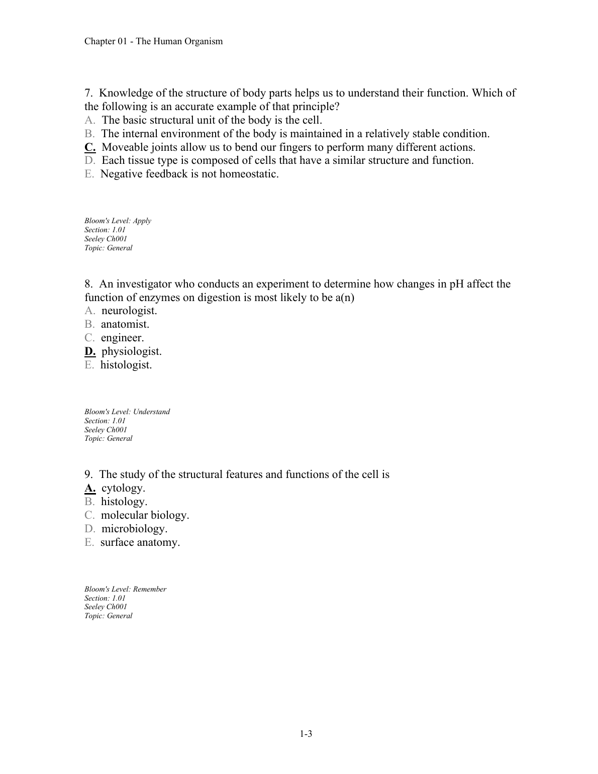 Seeley Anatomy Physiology 9e Test Bank 2026/27 Practice IMG-1