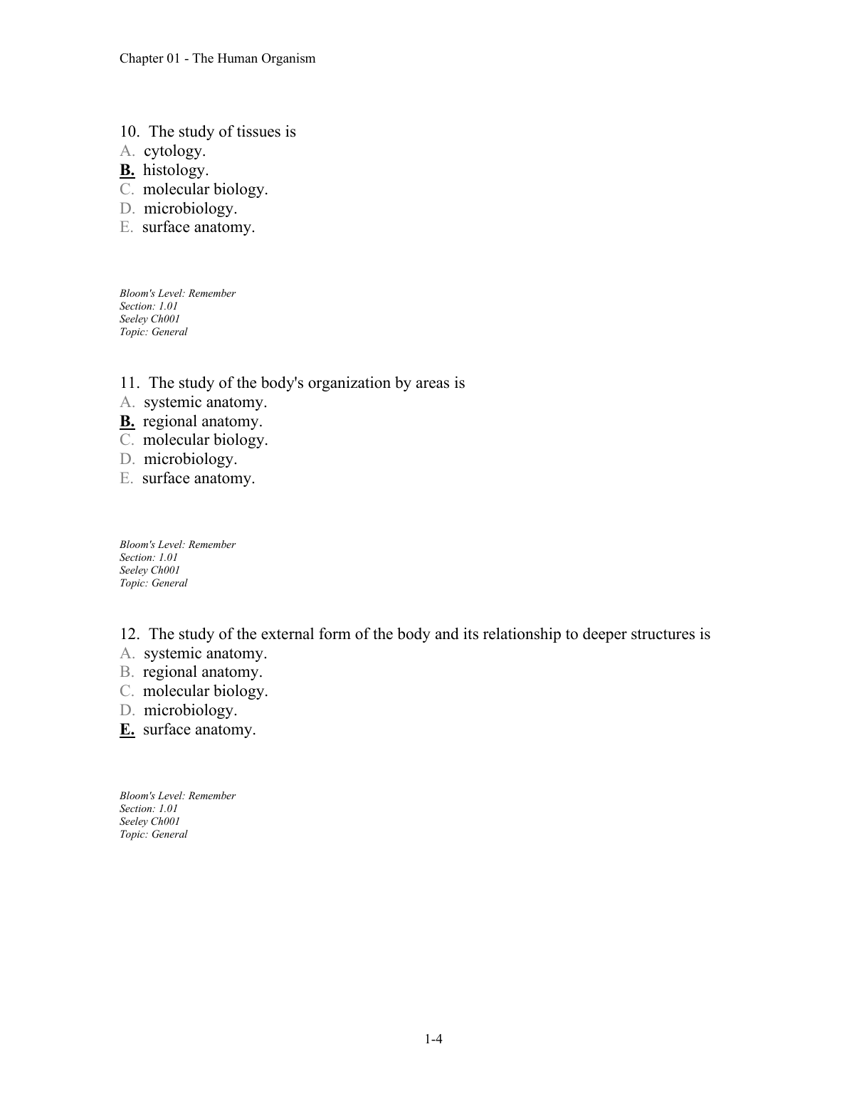 Seeley Anatomy Physiology 9e Test Bank 2026/27 Practice