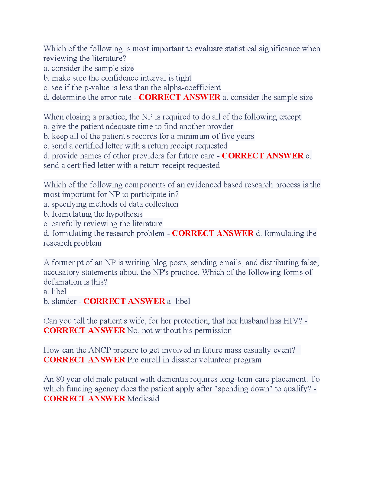 ANCC AGACNP Exam Test Bank 2026/27 Frances Meed Practice Qs
