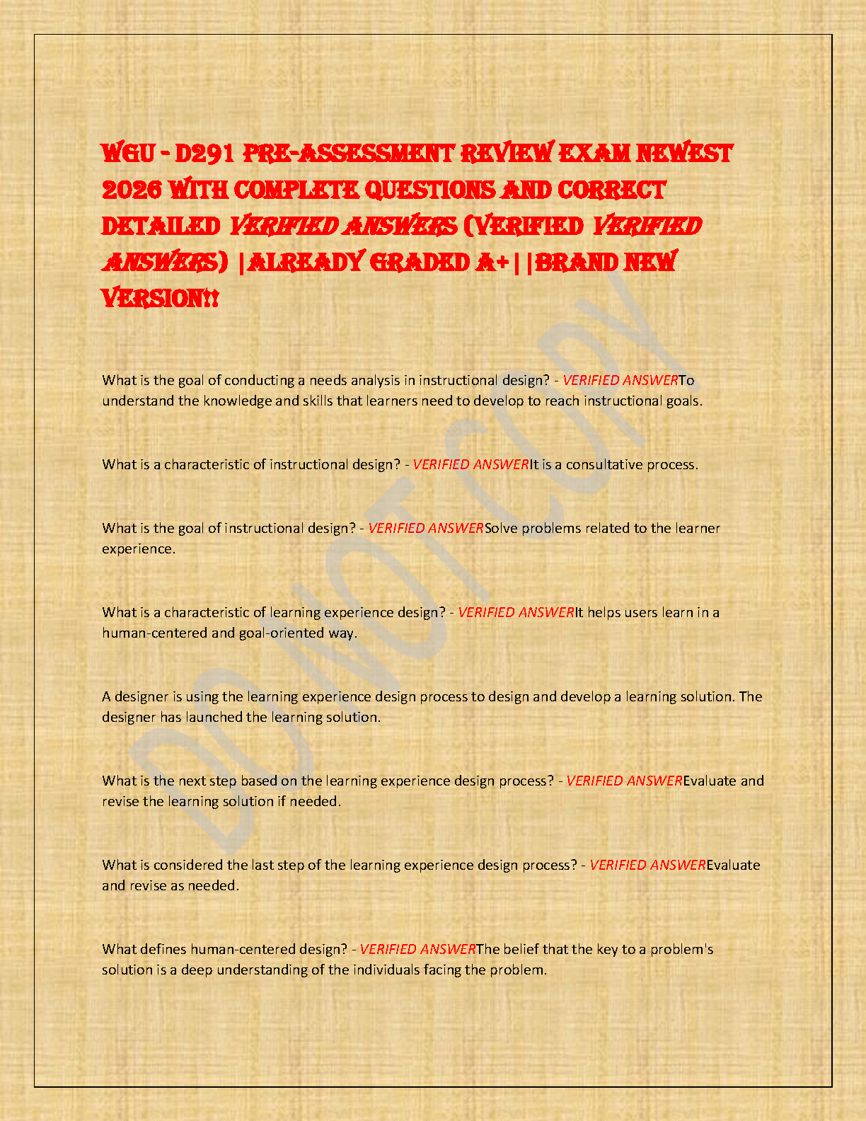 WGU D291 Pre-Assessment Test Bank 2026 with Answers IMG-1