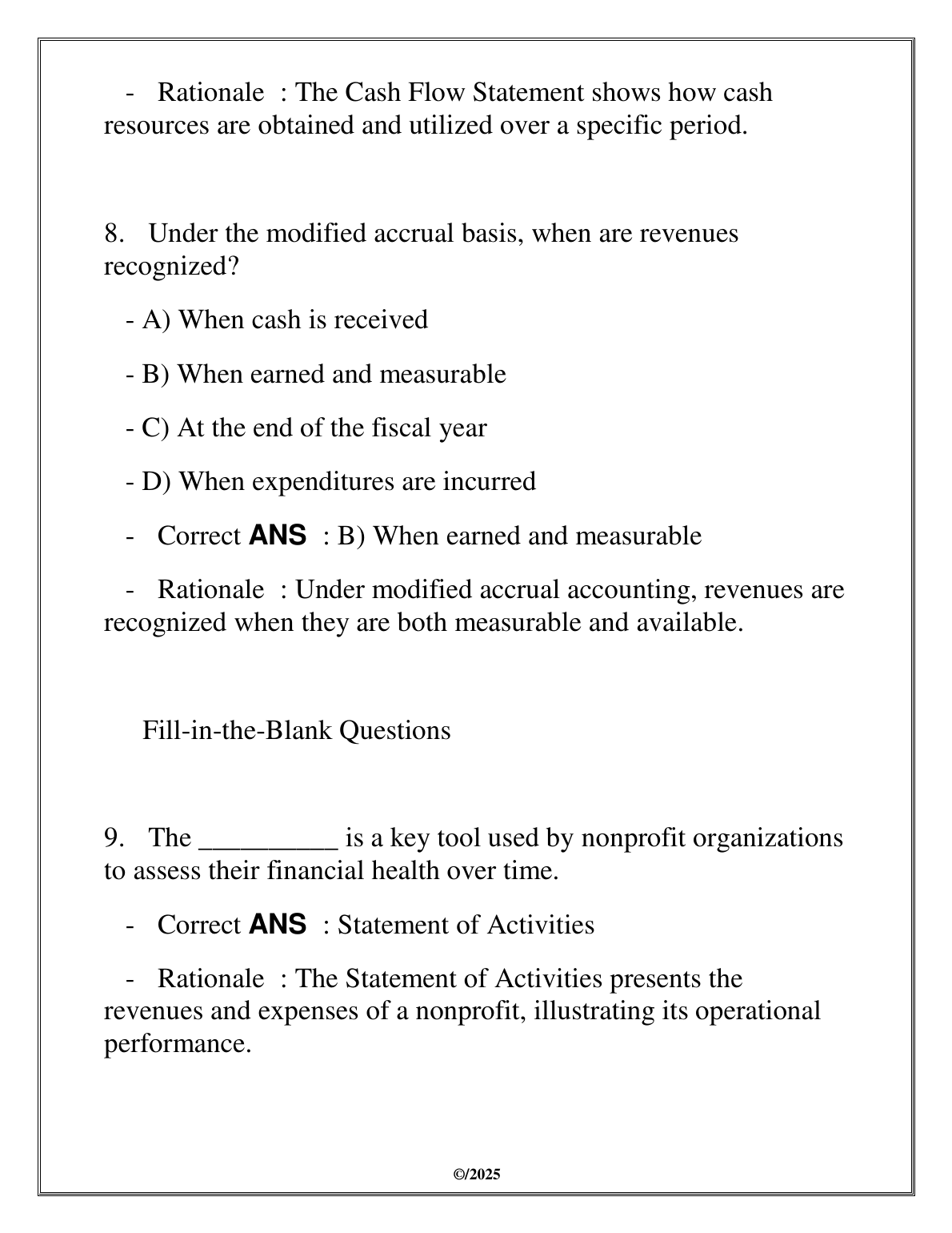 WGU ACCT 5201 Govt & Nonprofit Accting Test Bank 2025