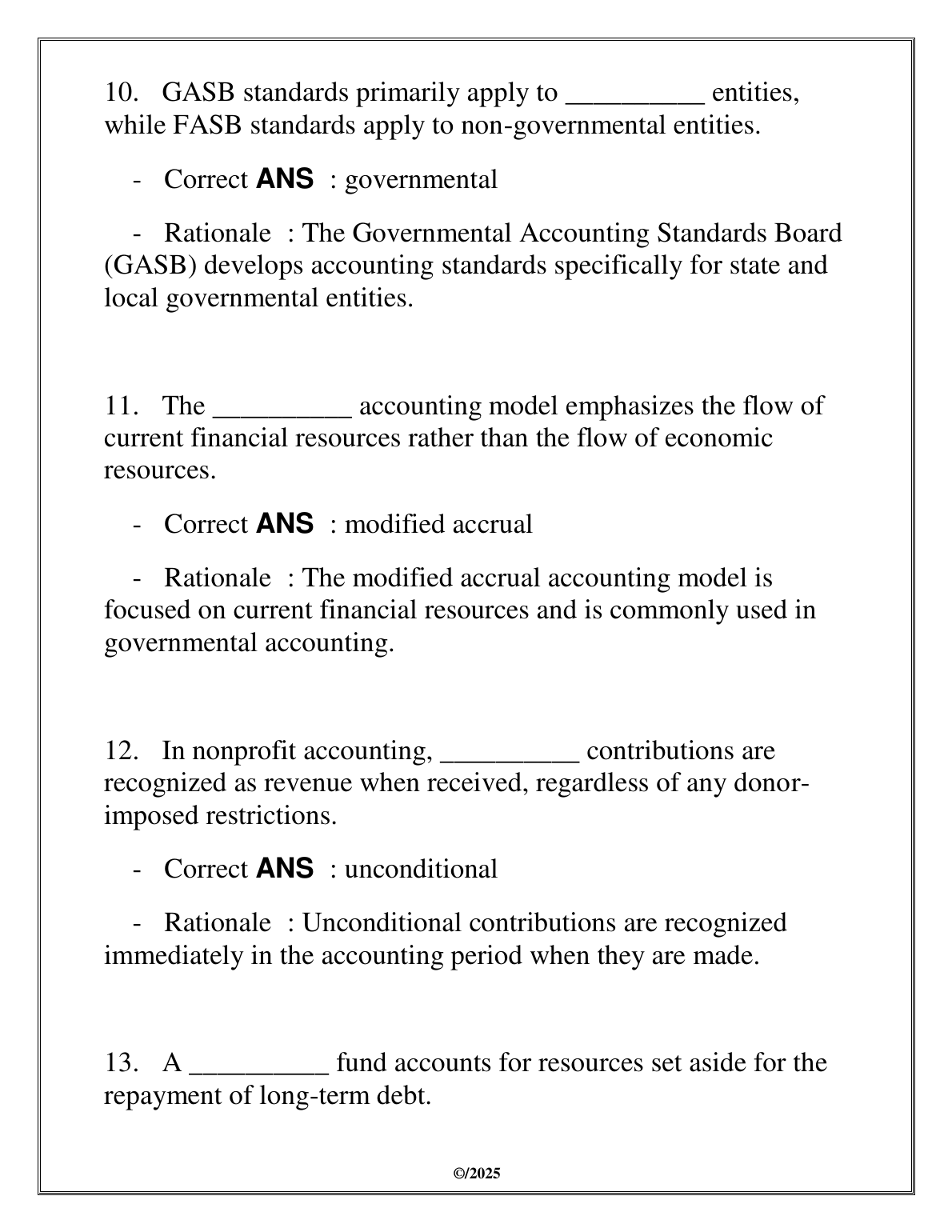 WGU ACCT 5201 Govt & Nonprofit Accting Test Bank 2025 IMG-3