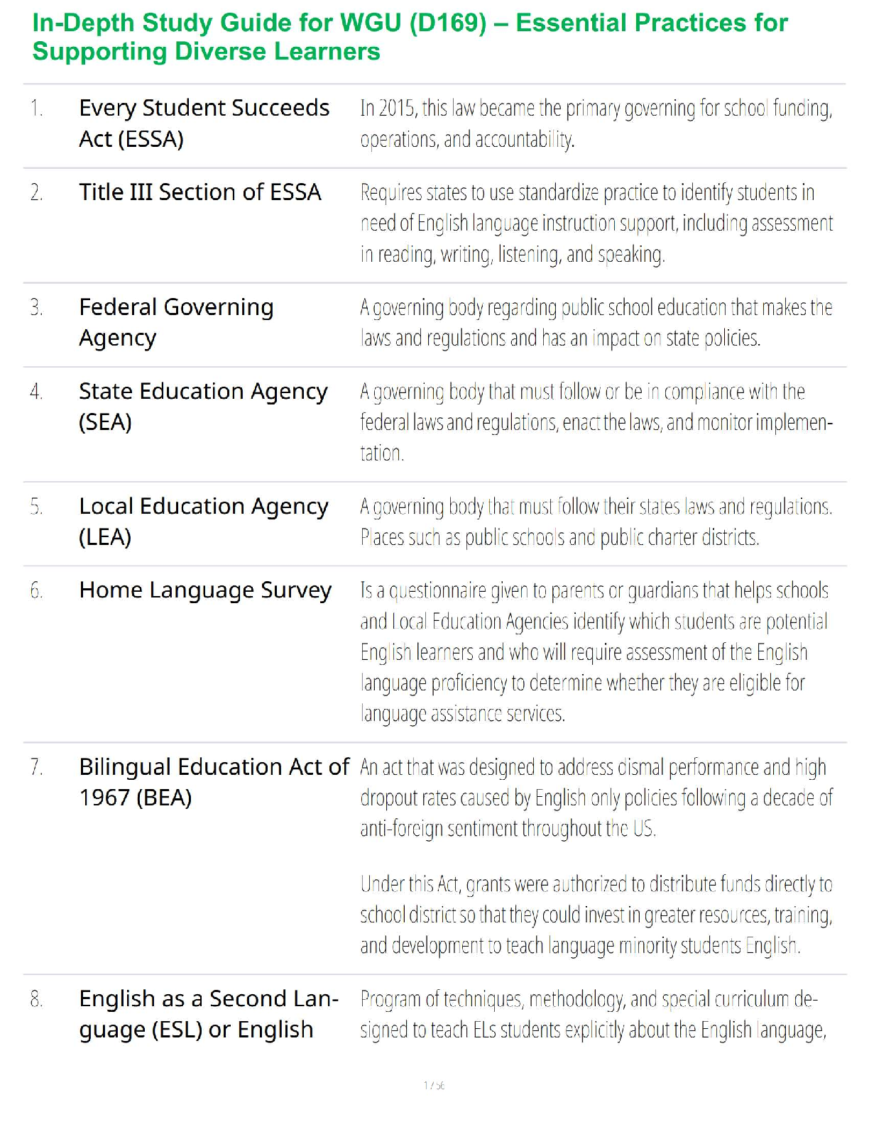 WGU D169 Study Guide 2025/2026 Essentials for Diverse Learners