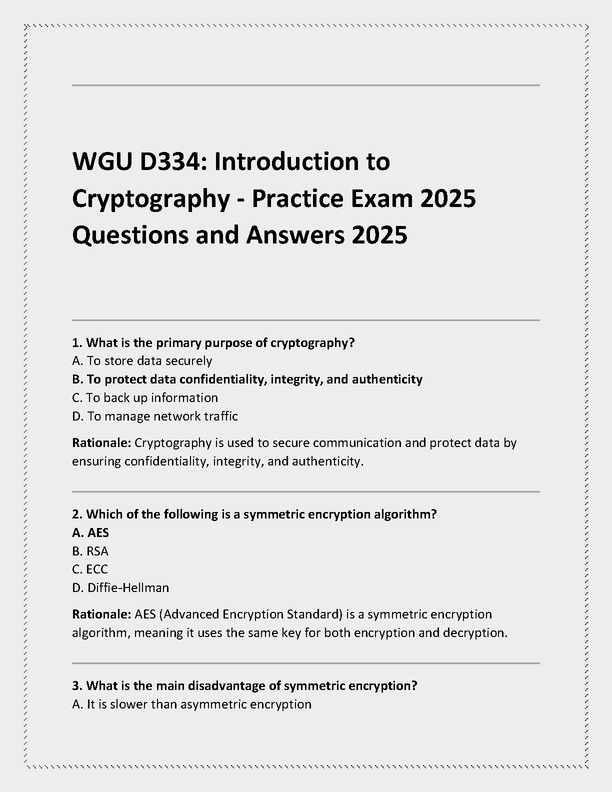 WGU D334 Cryptography Test Bank 2025-2026 with Solutions IMG-1