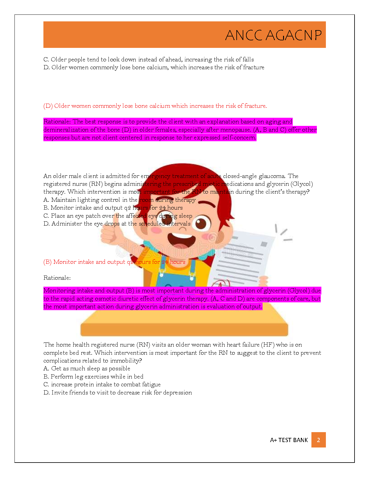 ANCC AGACNP Test Bank 2026/27 with Detailed Rationales