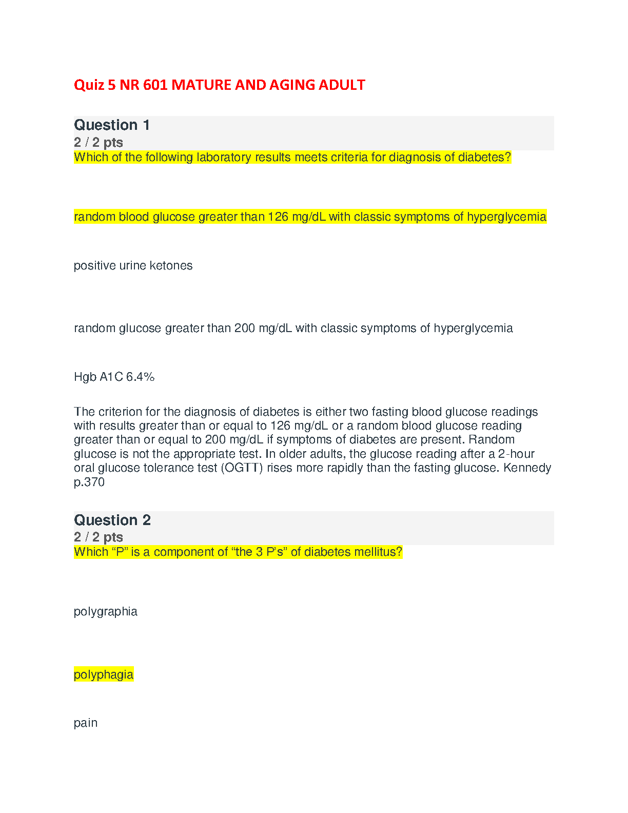 NR 601 Mature and Aging Adult Quiz 5 Test Bank Answers IMG-1