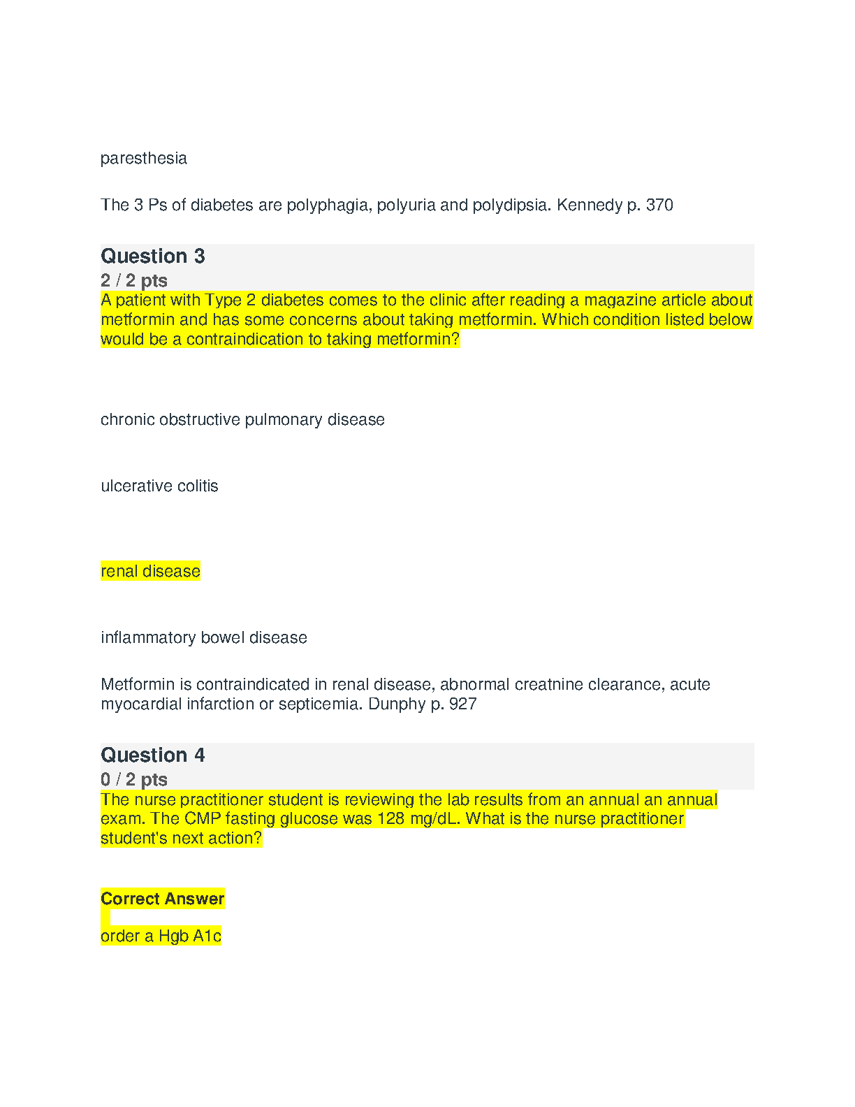 NR 601 Mature and Aging Adult Quiz 5 Test Bank Answers