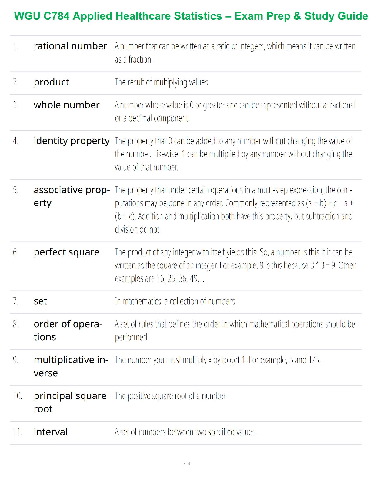WGU C784 Applied Healthcare Statistics 2025 Study Guide IMG-1