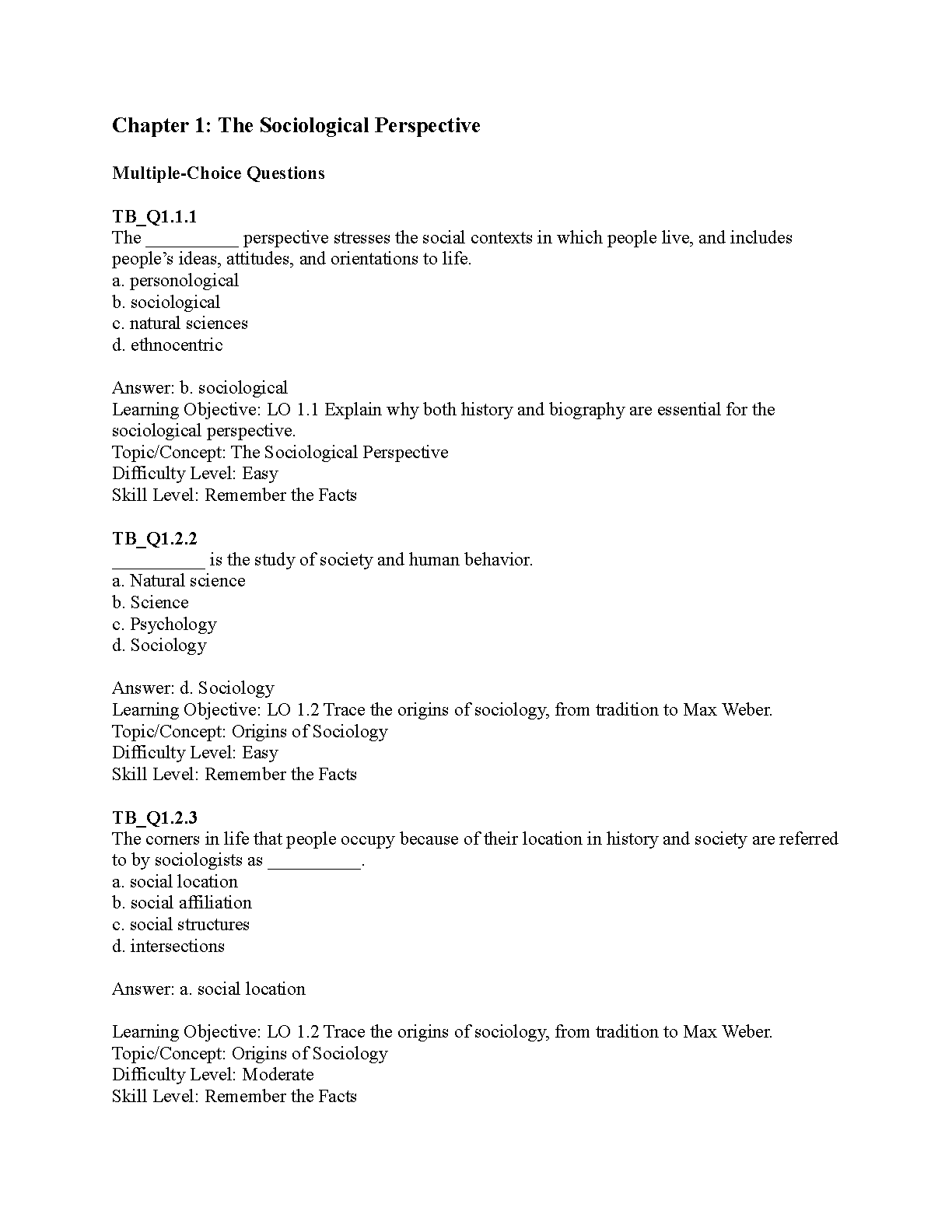 Essentials of Sociology Test Bank Henslin 14th Ed Solutions IMG-3