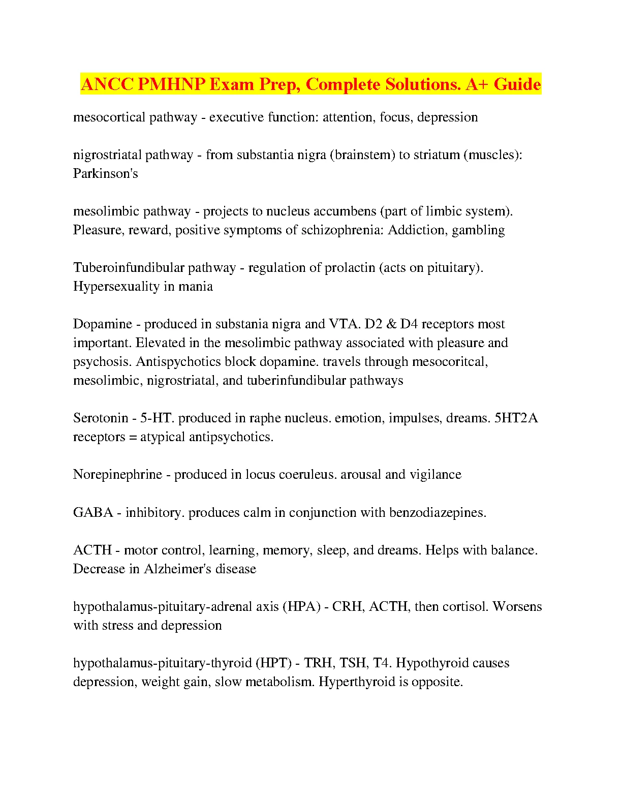 ANCC PMHNP Exam Prep: Full Solutions 2026/27 Study Guide IMG-1