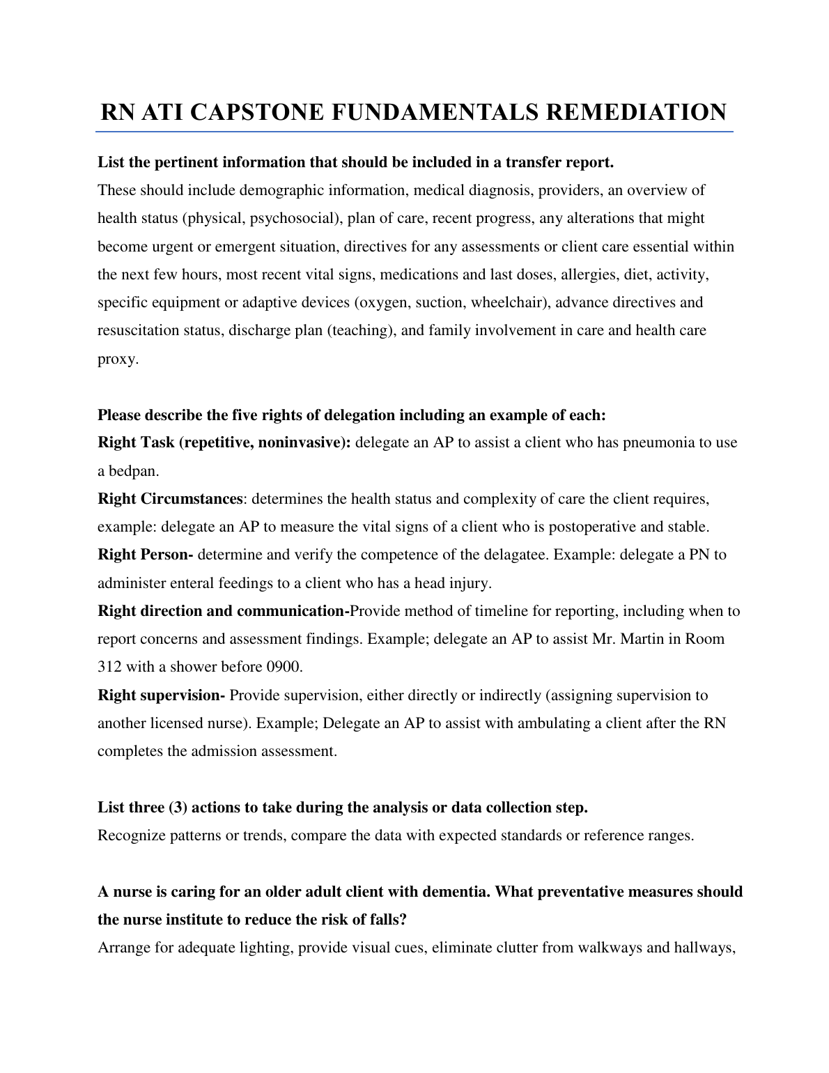 Nursing ATI Fundamentals Study Guide 2026/27 Solutions IMG-1