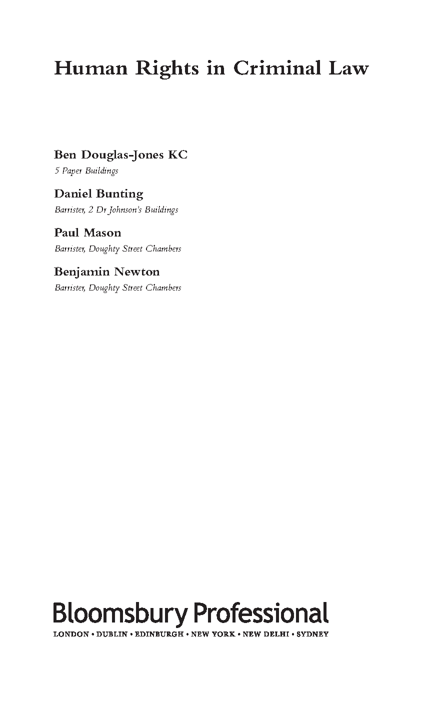 Human Rights in Criminal Law, 1st Edition