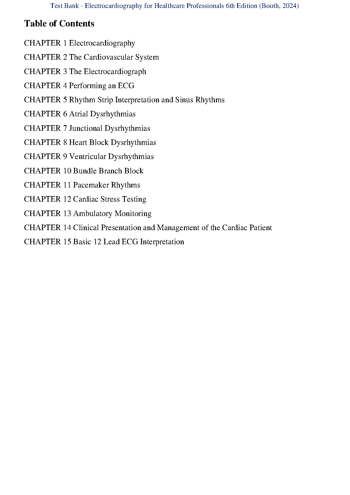 ECG Healthcare Pros Test Bank & Solutions Manual 6th Ed