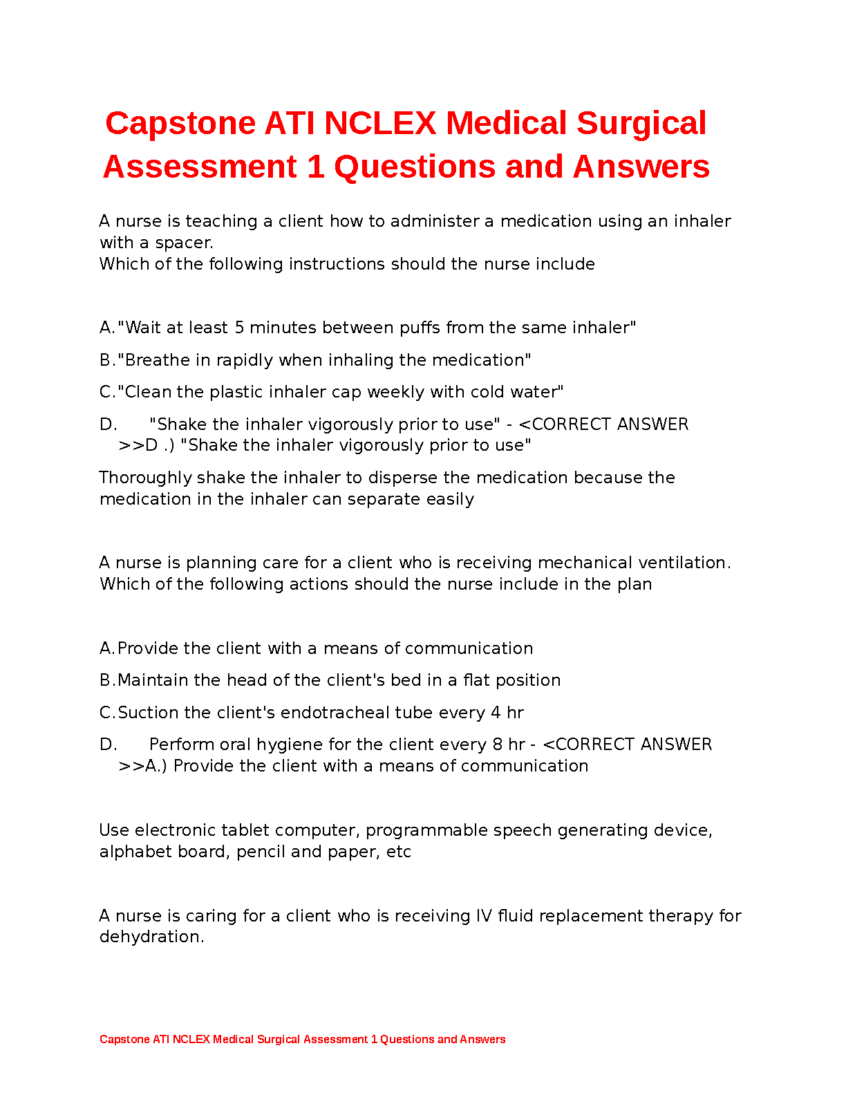 ATI Capstone Med Surg Test Bank NCLEX Prep Questions and Answers IMG-1
