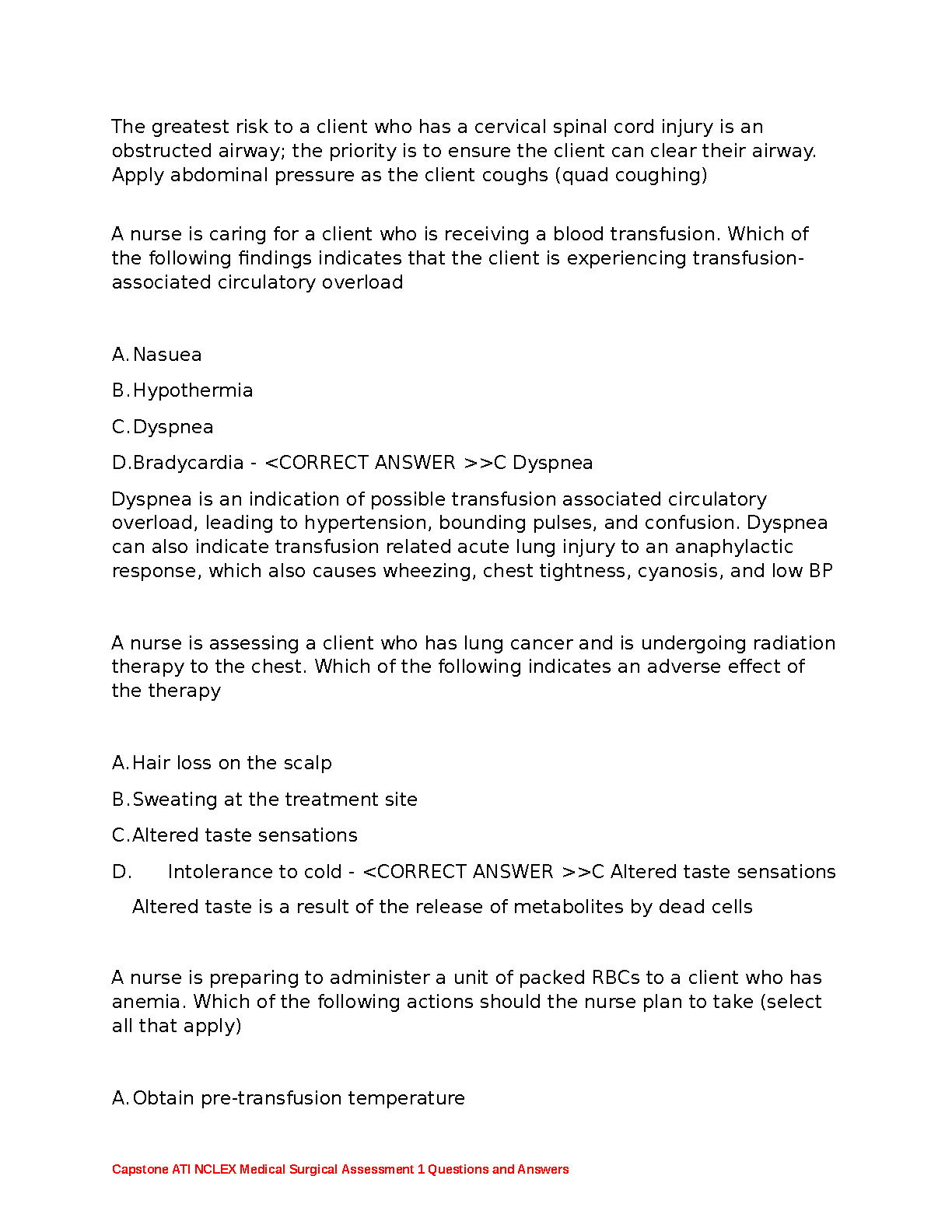 ATI Capstone Med Surg Test Bank NCLEX Prep Questions and Answers IMG-3