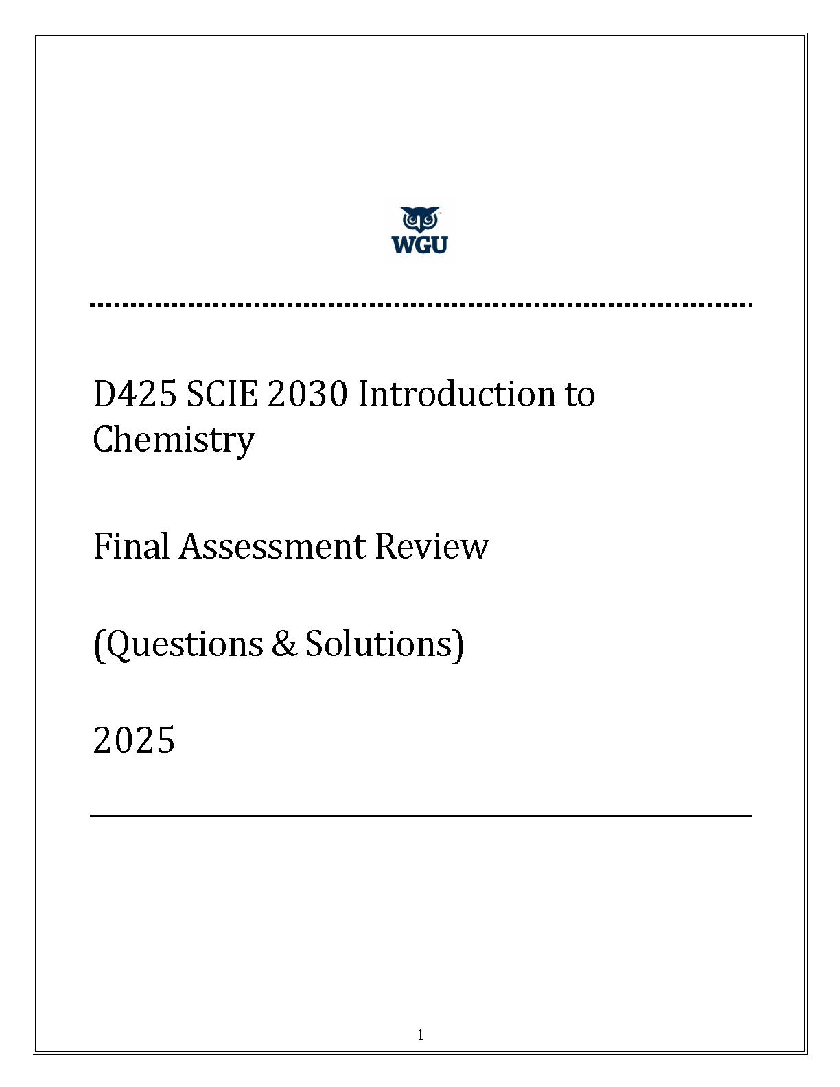 WGU SCIE 2030 Chem Final Exam Study Guide 2025-2026 IMG-1