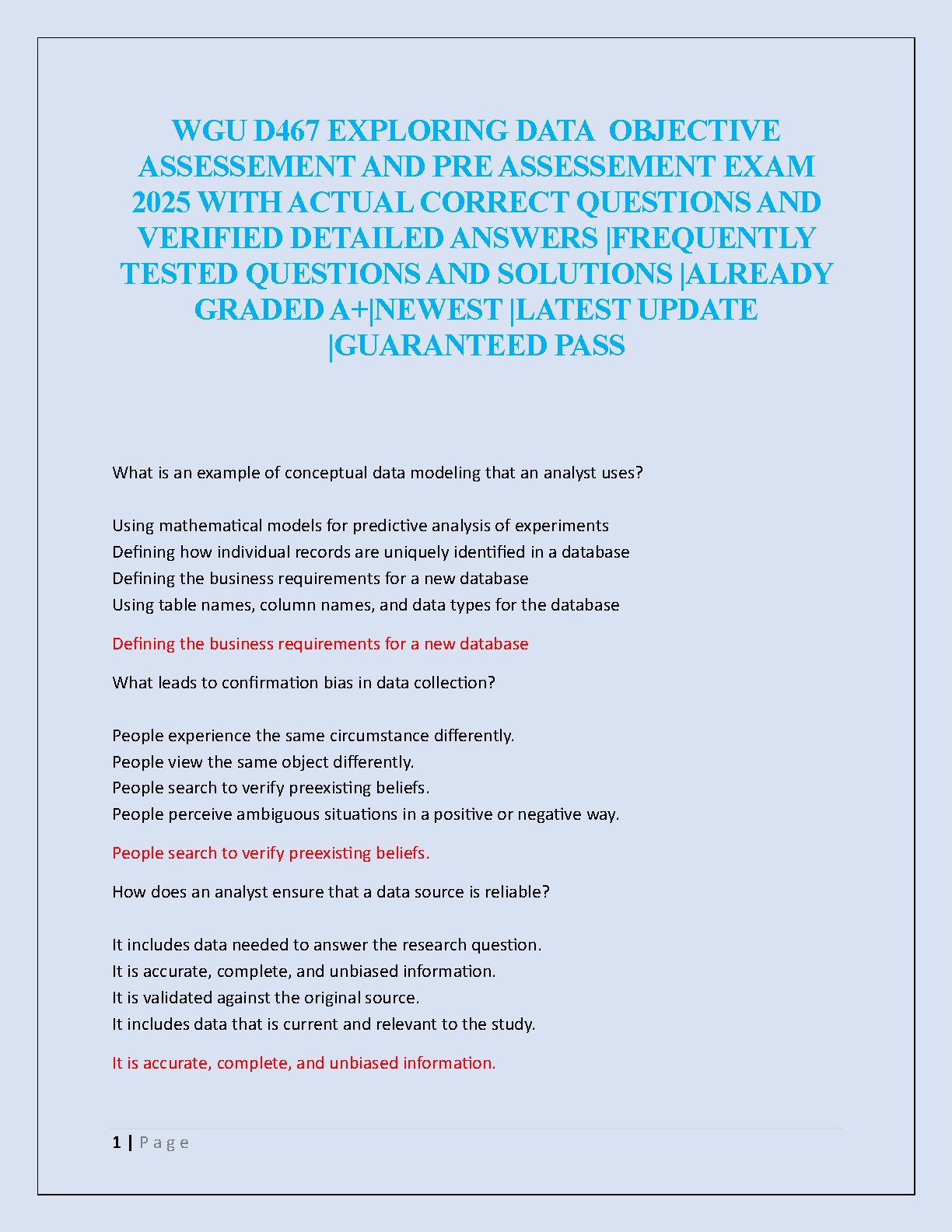 WGU D467 Exploring Data 2025 Exam Solutions & Practice Test IMG-1