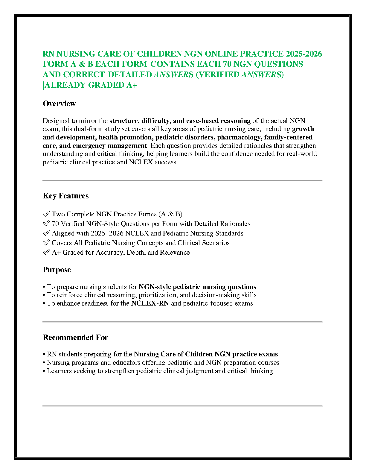Pediatric NGN Question Bank 2026/27 for NCLEX Success IMG-1