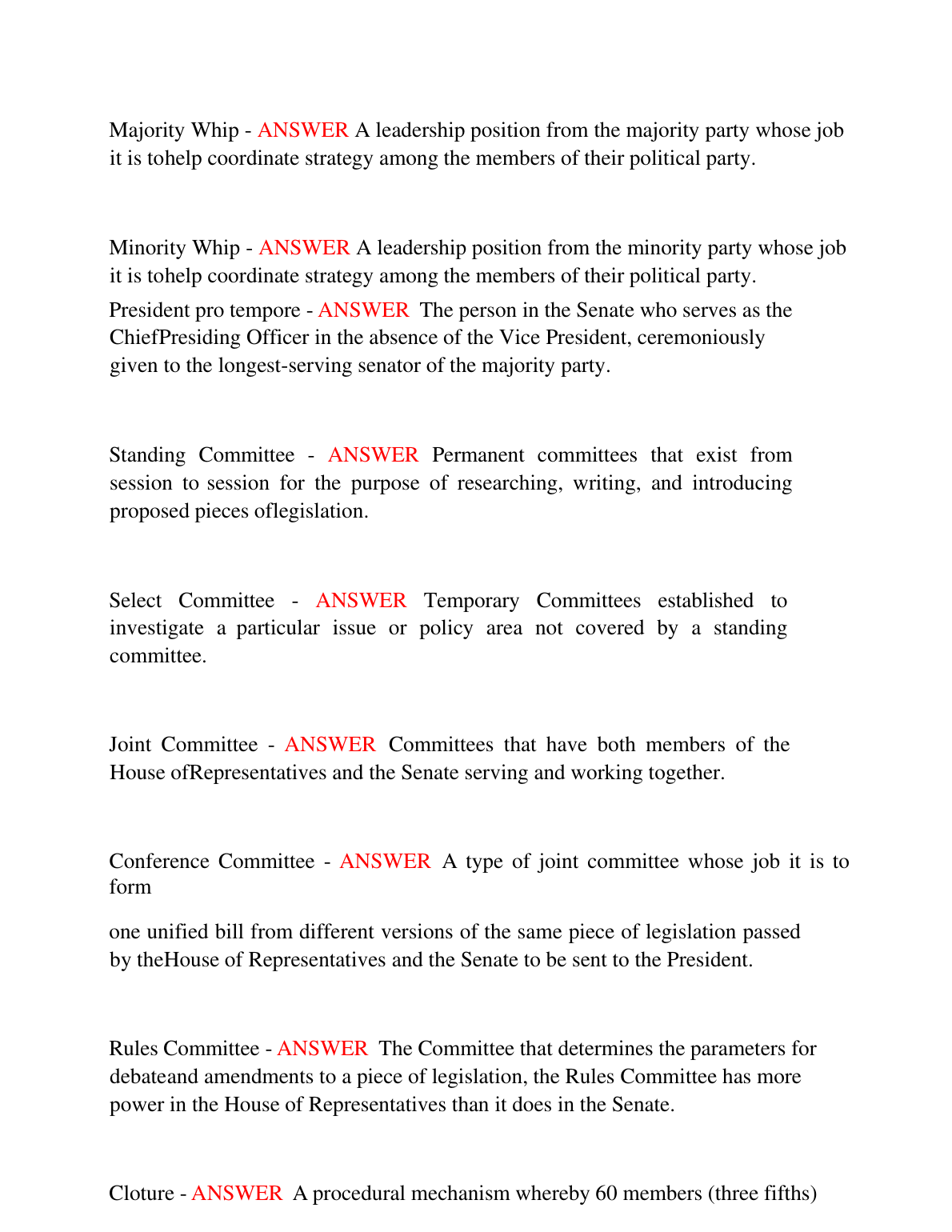 WGU C963 US Constitution Key Definitions Study Guide 2025/2026