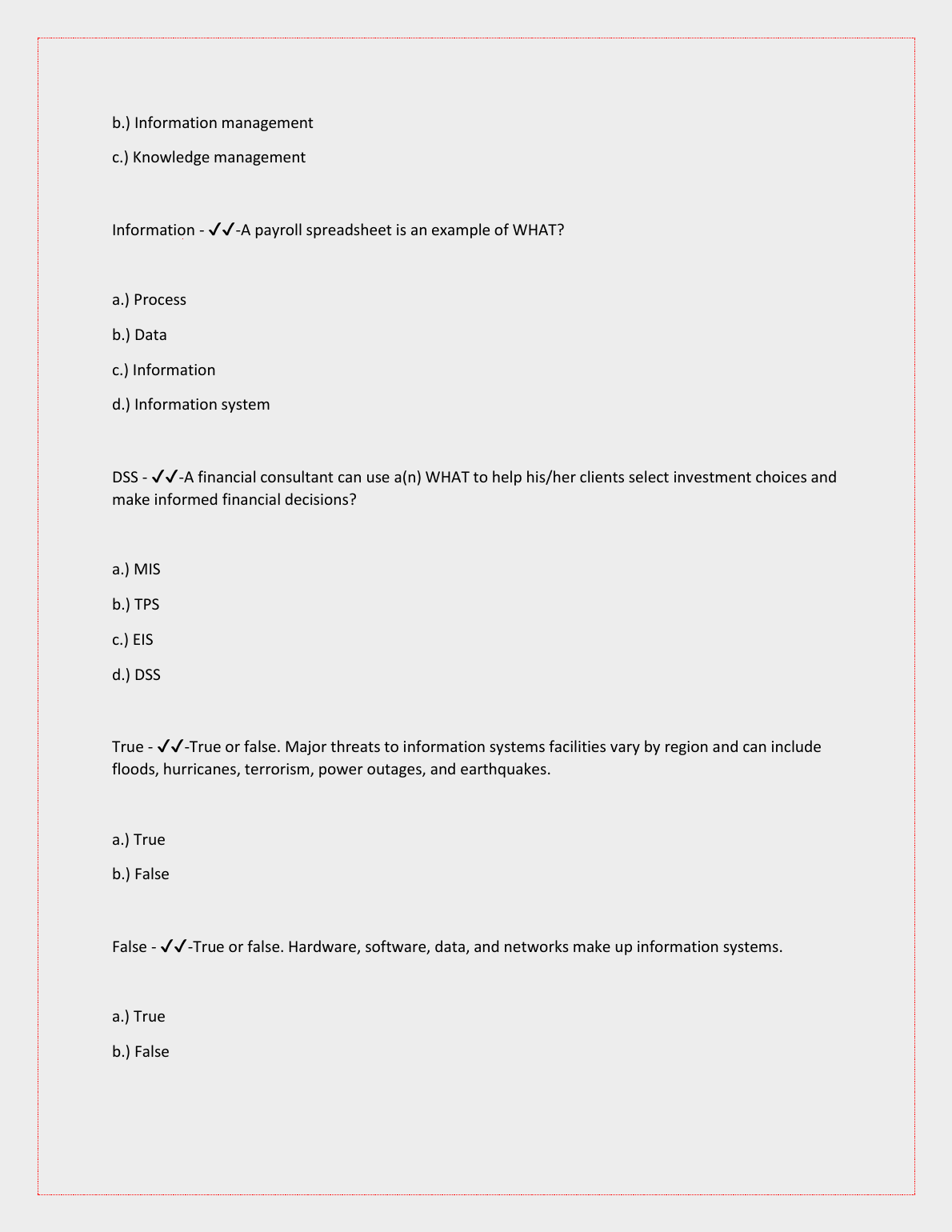 WGU C724 Info Systems Mgmt Unit 2 Mod 1 Study Guide