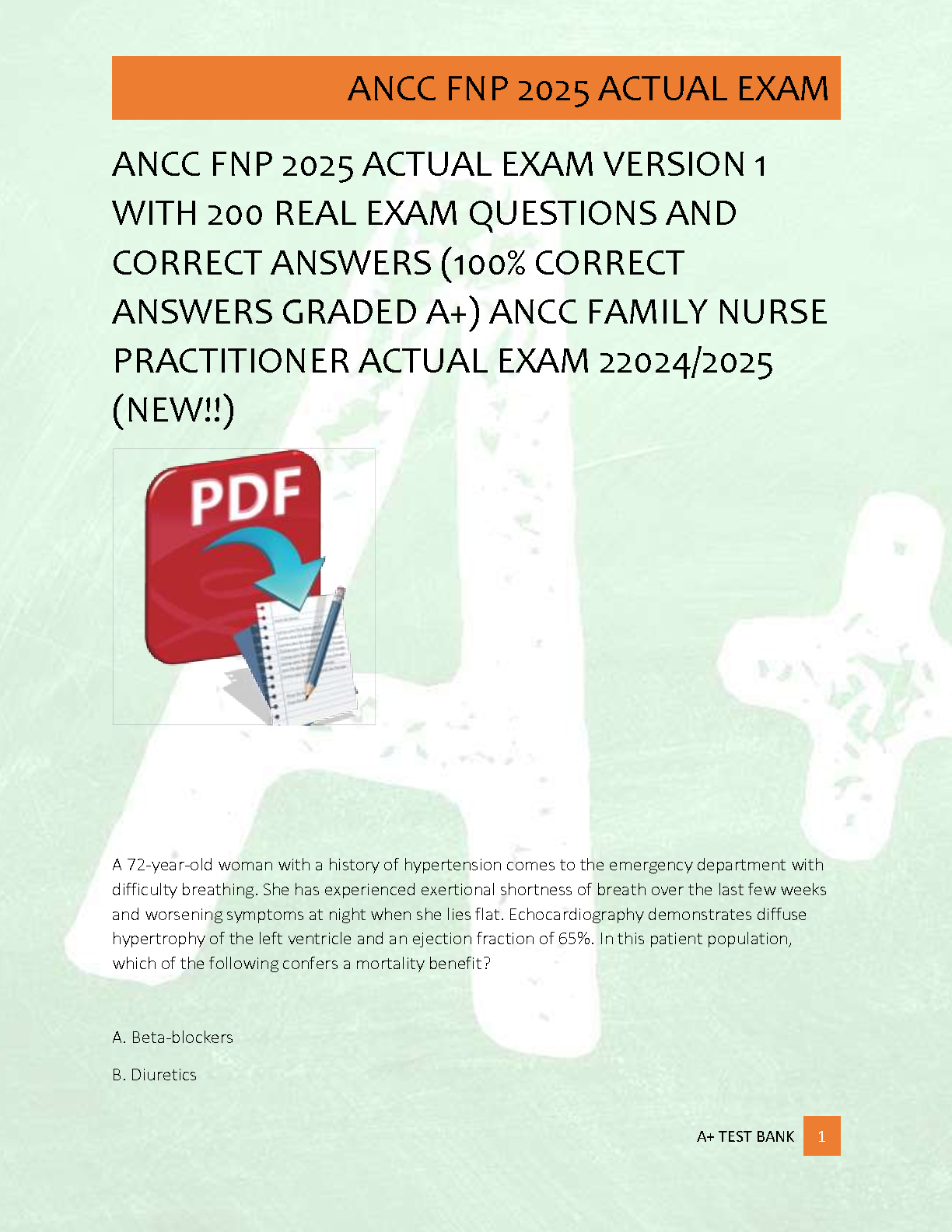 ANCC FNP Exam Prep 2026-2027 Verified Questions & Answers IMG-1
