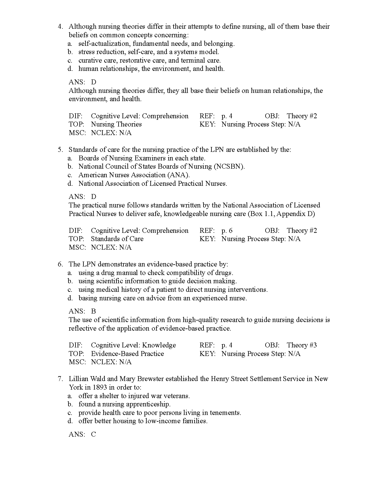 Nursing Test Bank: deWit Fundamentals 6e (2026)