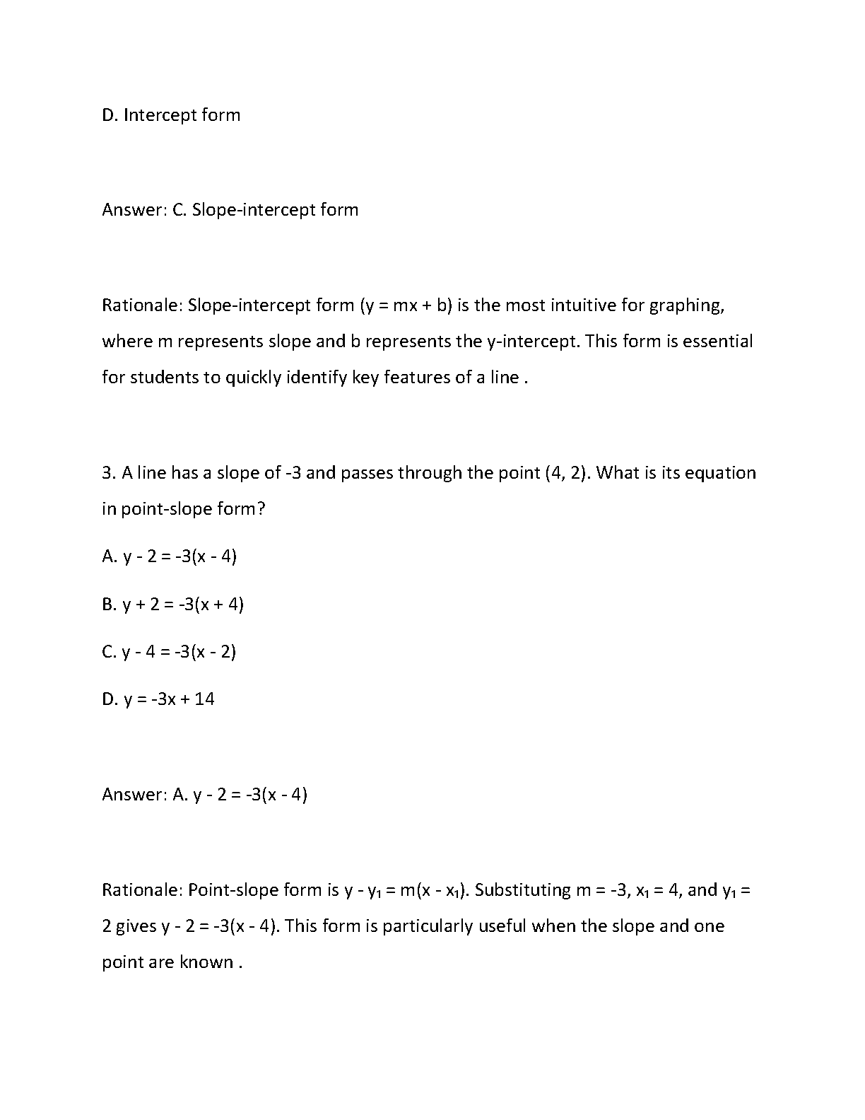 WGU OUM-2 Algebra Study Guide Tasks 1-4 with Answers