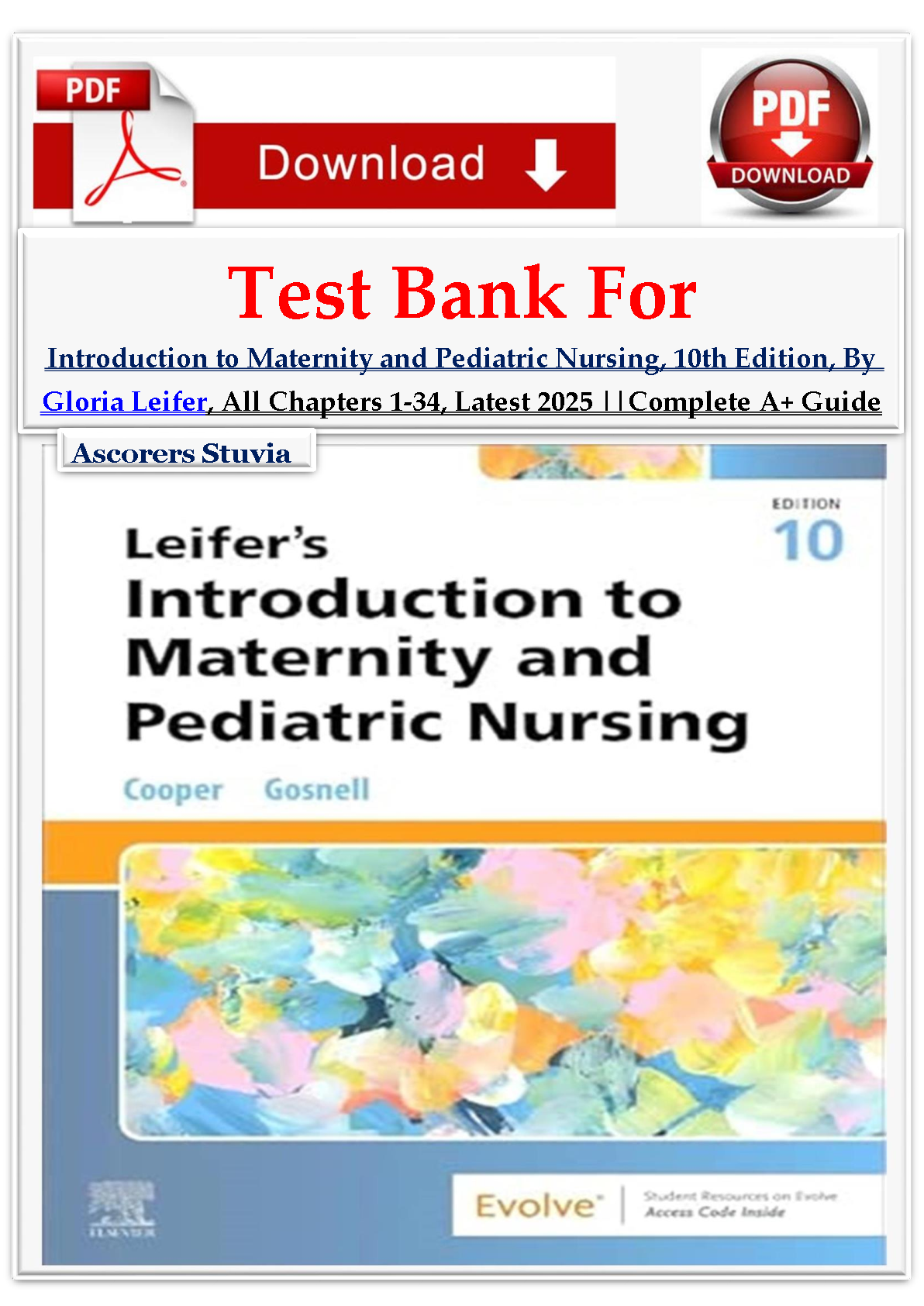 Maternity Pediatric Nursing Test Bank Leifer 2026/27