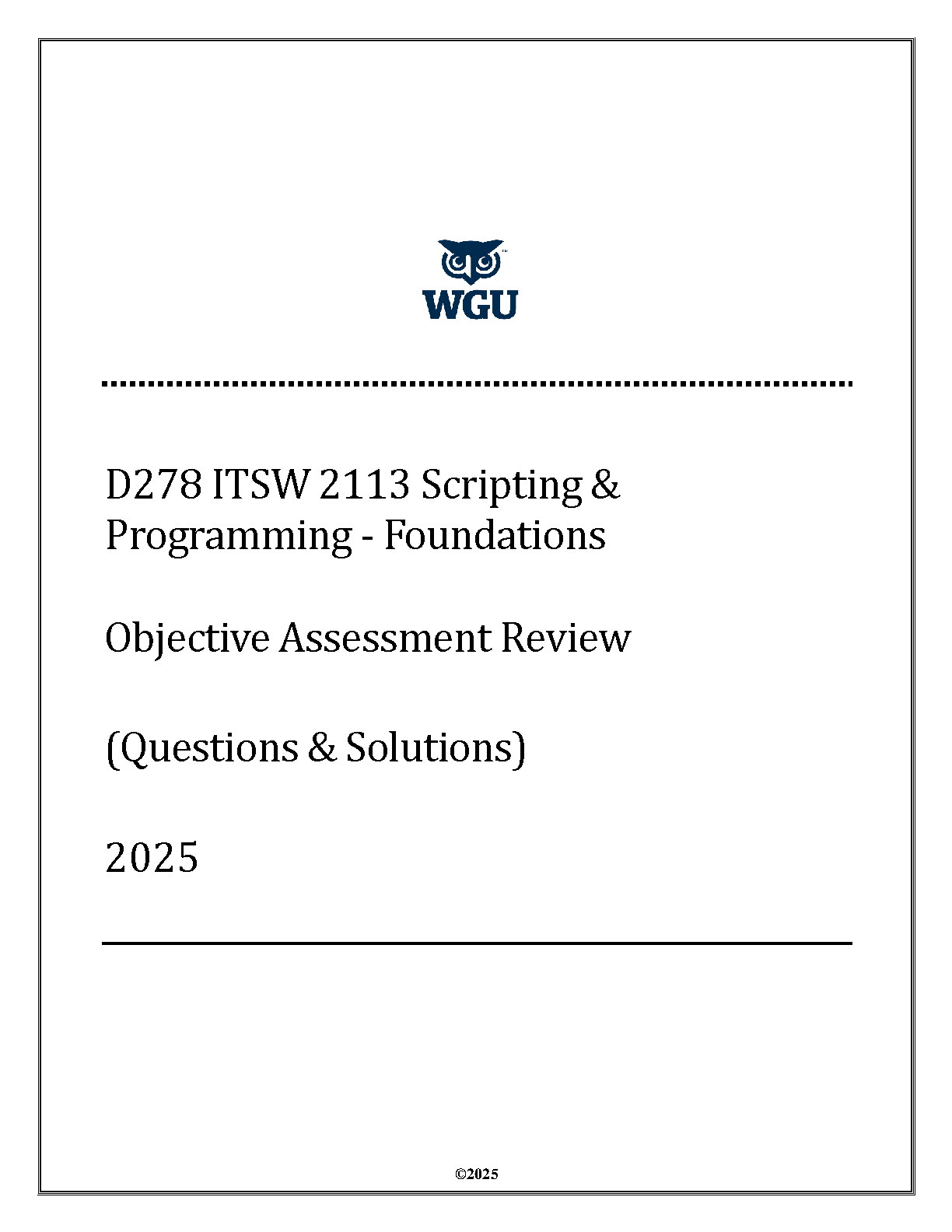 ITSW 2113 WGU D278 Test Bank and Solutions 2025 IMG-1