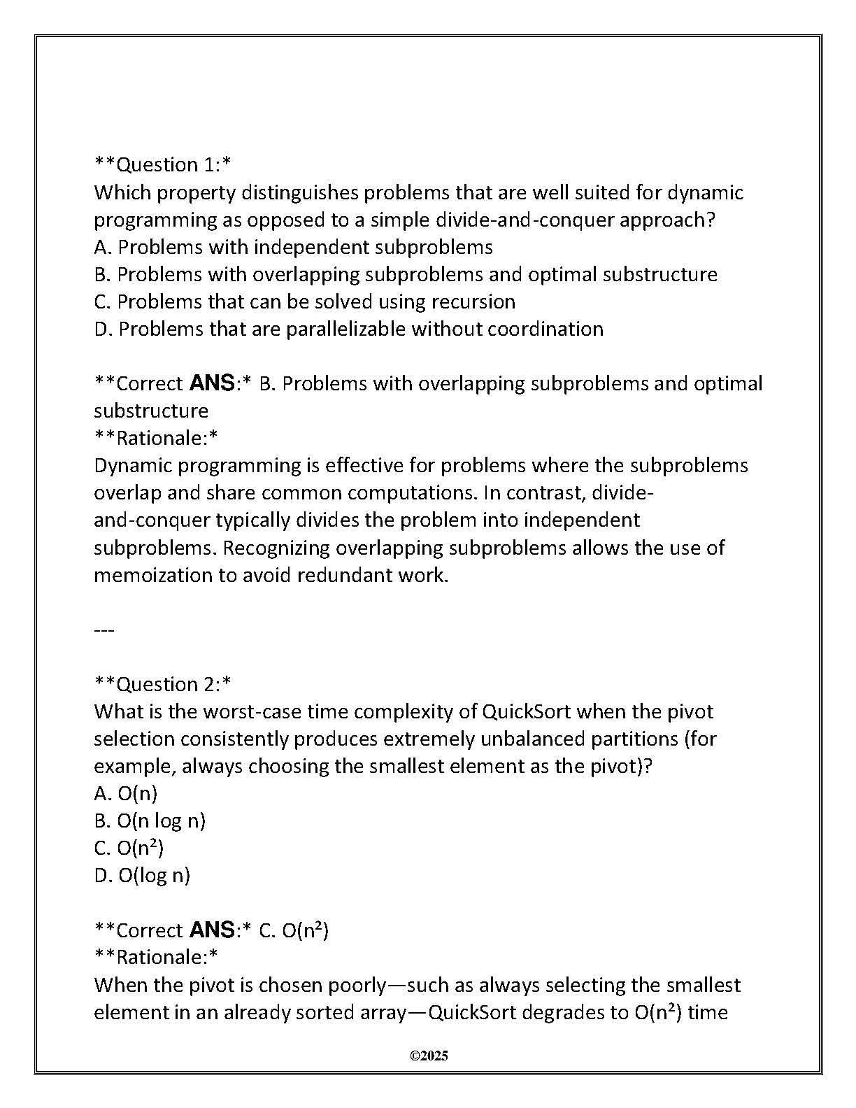 WGU C949 ICSC 2100 Data Structures Exam Review 2024-2025