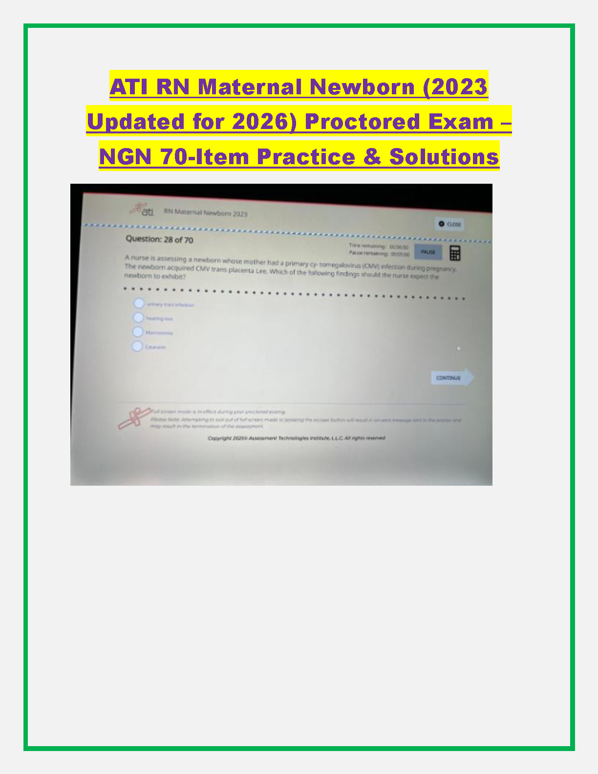 ATI Maternal Newborn NGN Test Bank 2025/26 Study Guide IMG-1