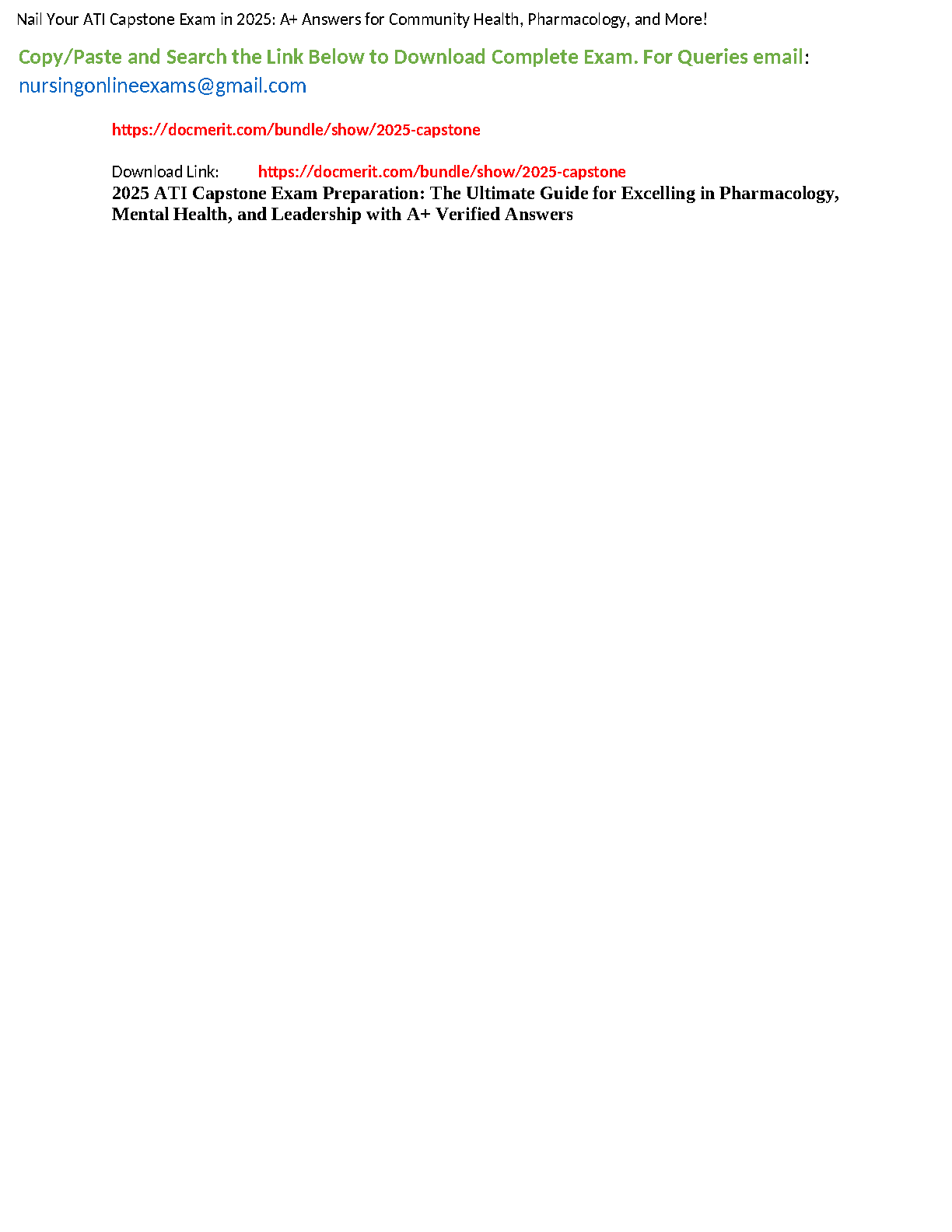 ATI Capstone 2026/27 Study Guide with Answers