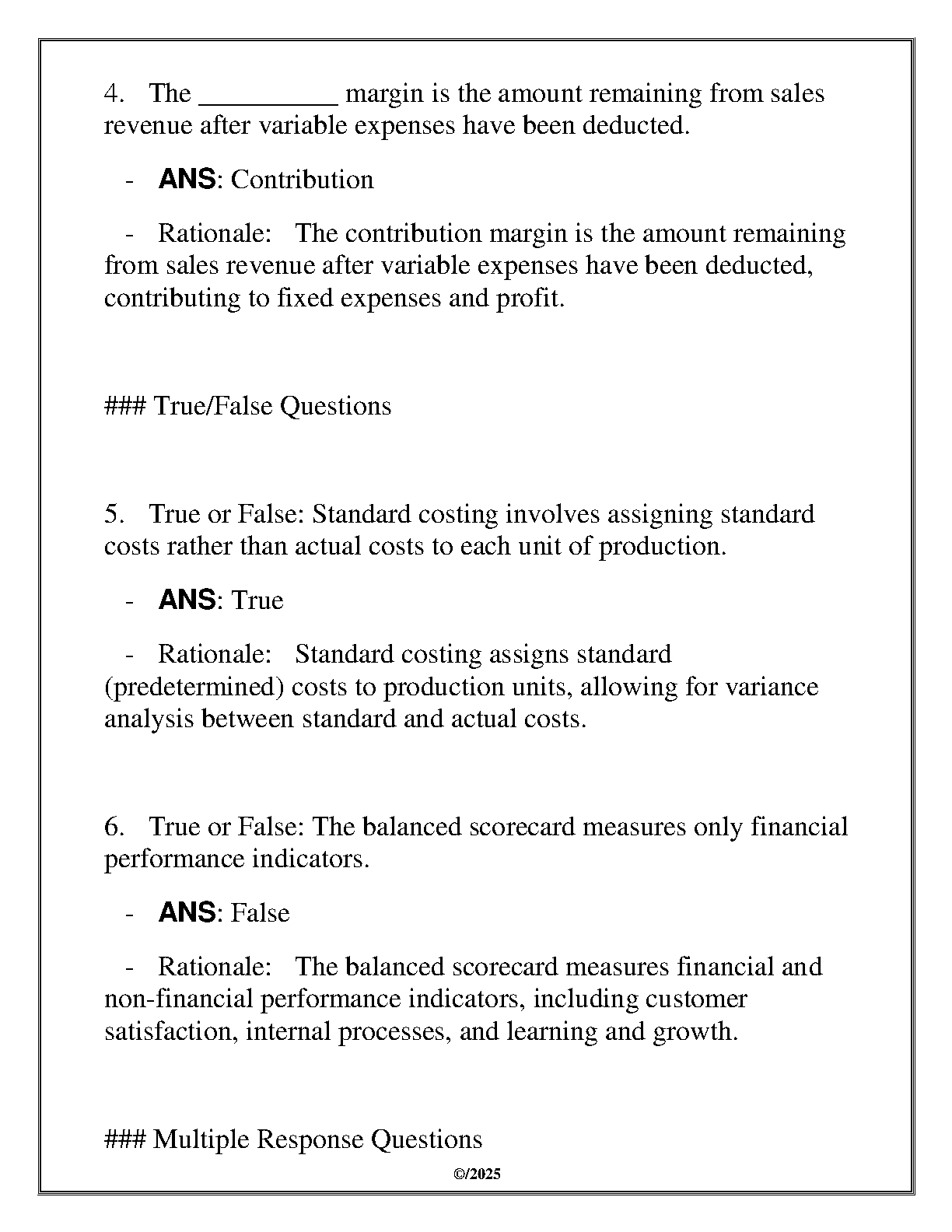 ACCT 5300 Advanced Managerial Accounting Test Bank 2025 WGU IMG-3