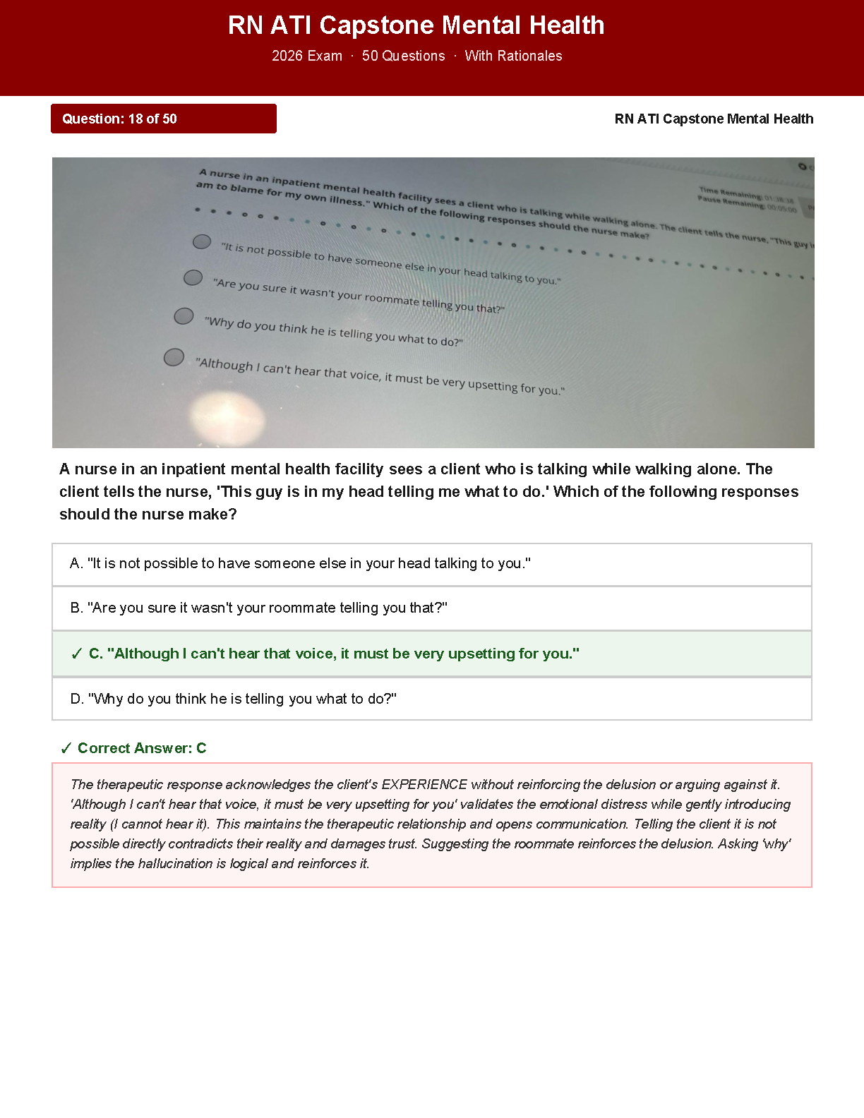 ATI Mental Health NCLEX RN 2026/2027 Questions & Rationales IMG-3