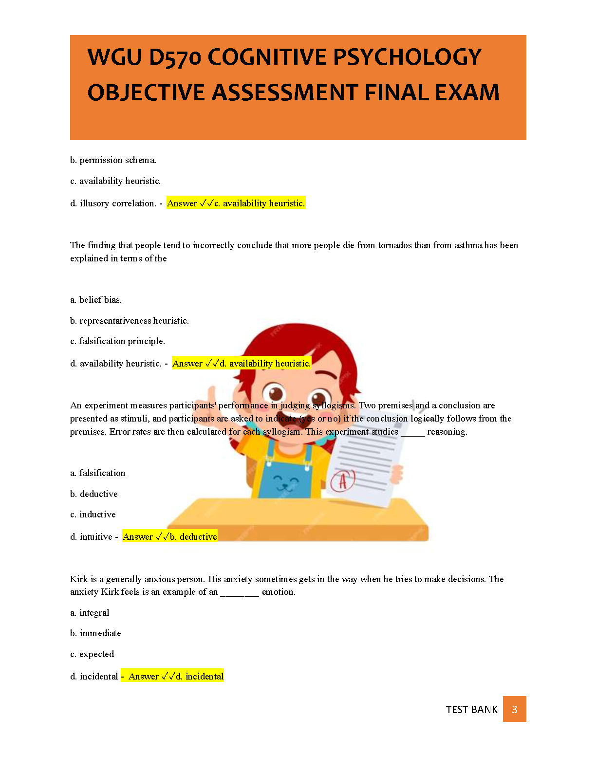 WGU D570 Cognitive Psychology Final Exam Test Bank IMG-3
