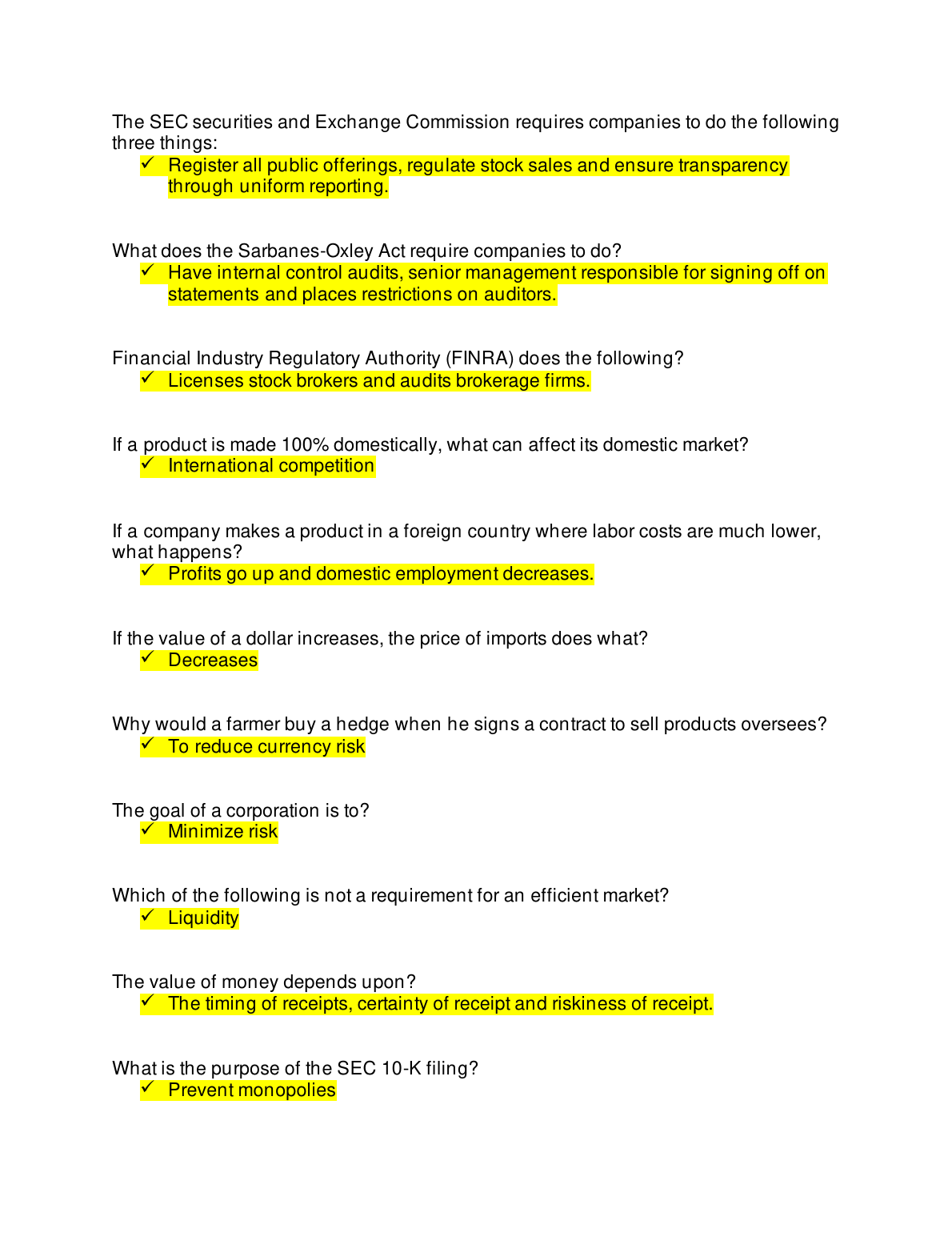 WGU C214 Financial Management OA Study Set 2024/2025