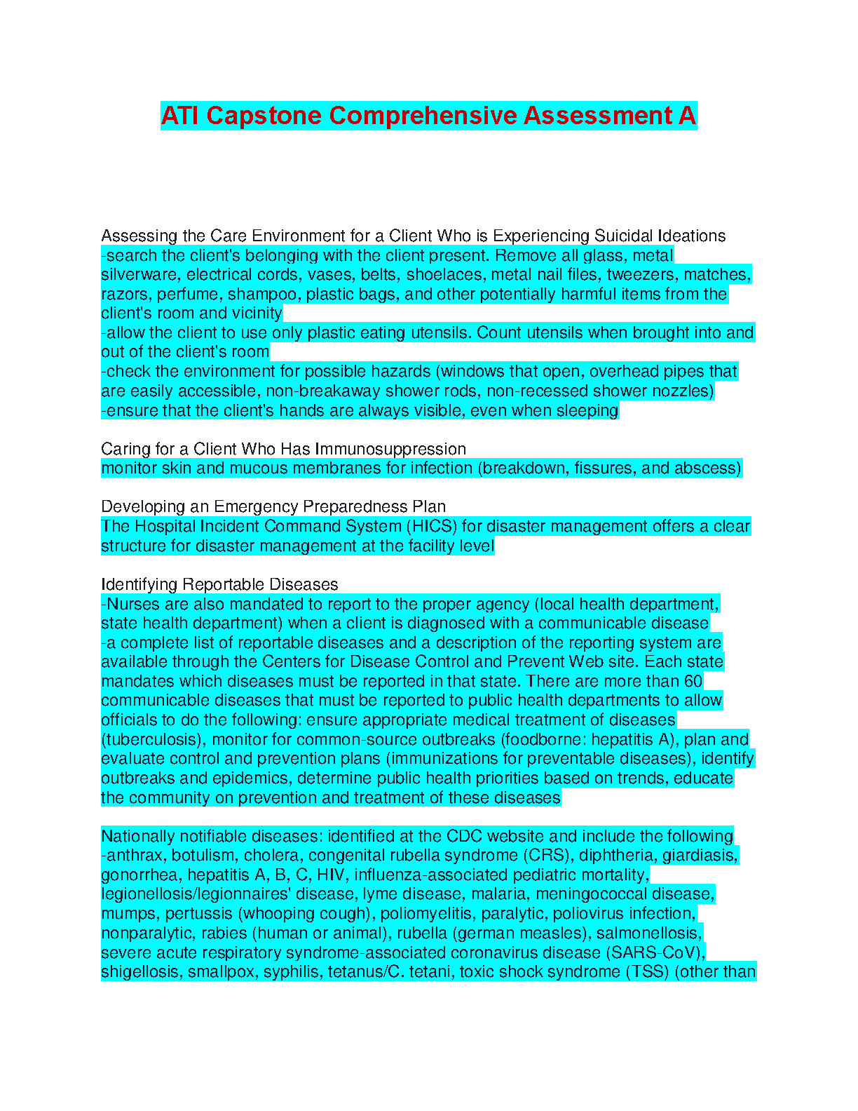 ATI Capstone Comp Assess A Study Guide 2026 Nursing IMG-1