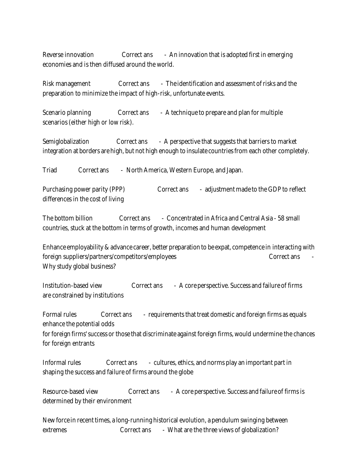WGU C211 Test Bank: Global Economics by Carbaugh 18e