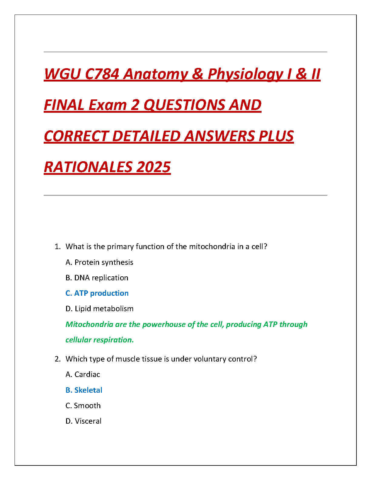 WGU C784 A&P I II Final Exam Questions Answers IMG-1