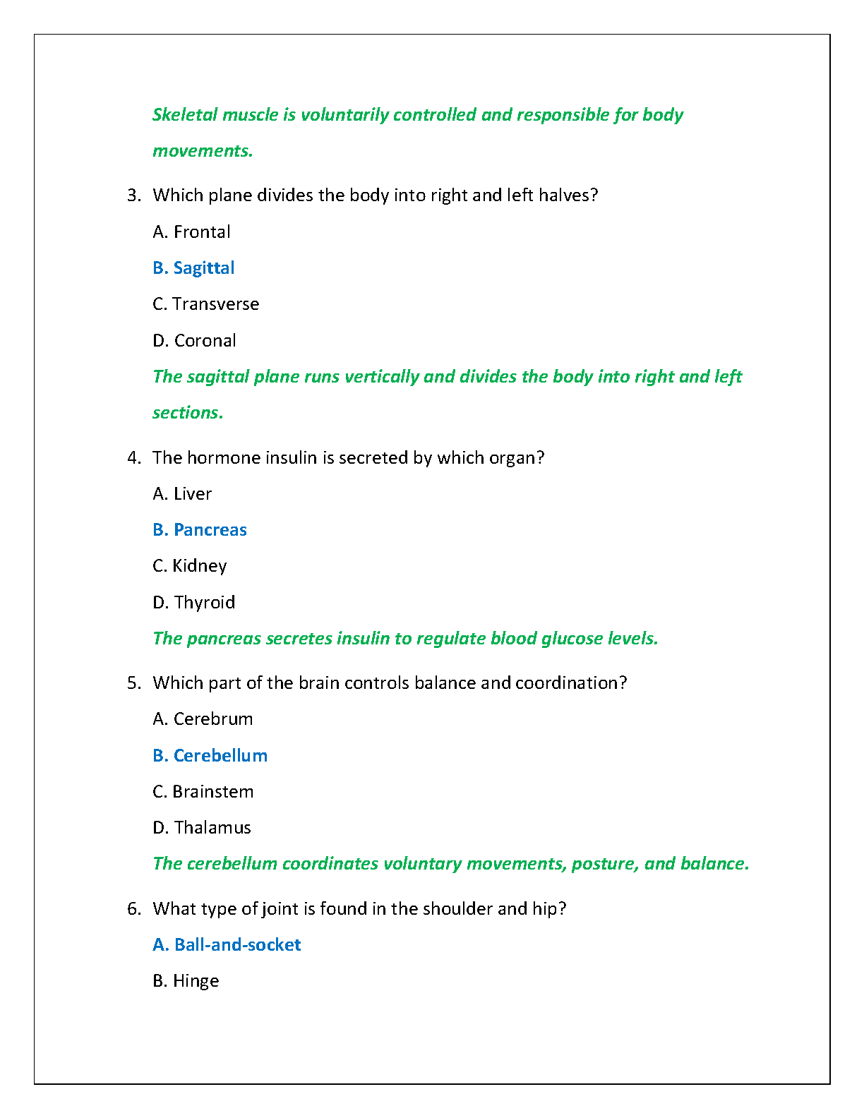 WGU C784 A&P I II Final Exam Questions Answers